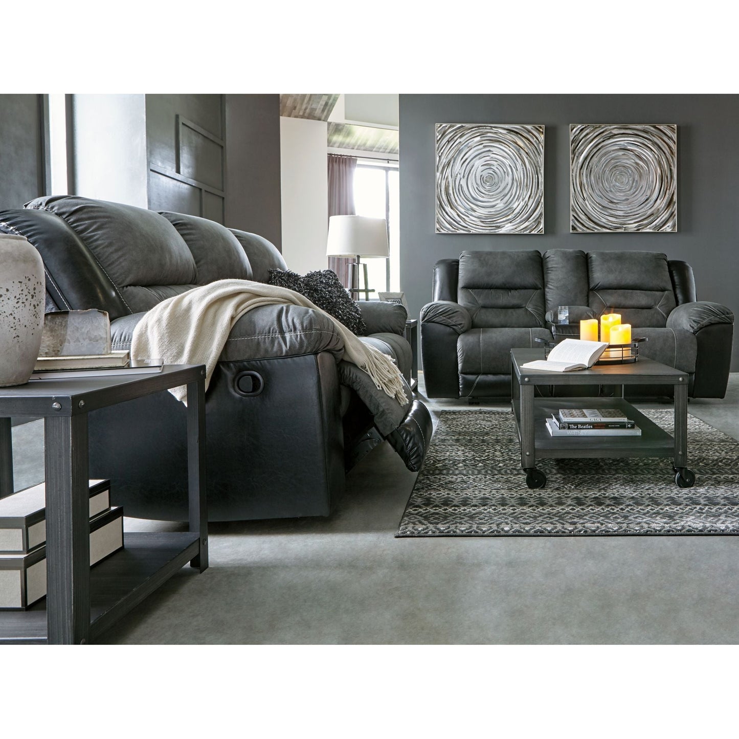 Causeuse inclinable Earhart avec console - Ardoise