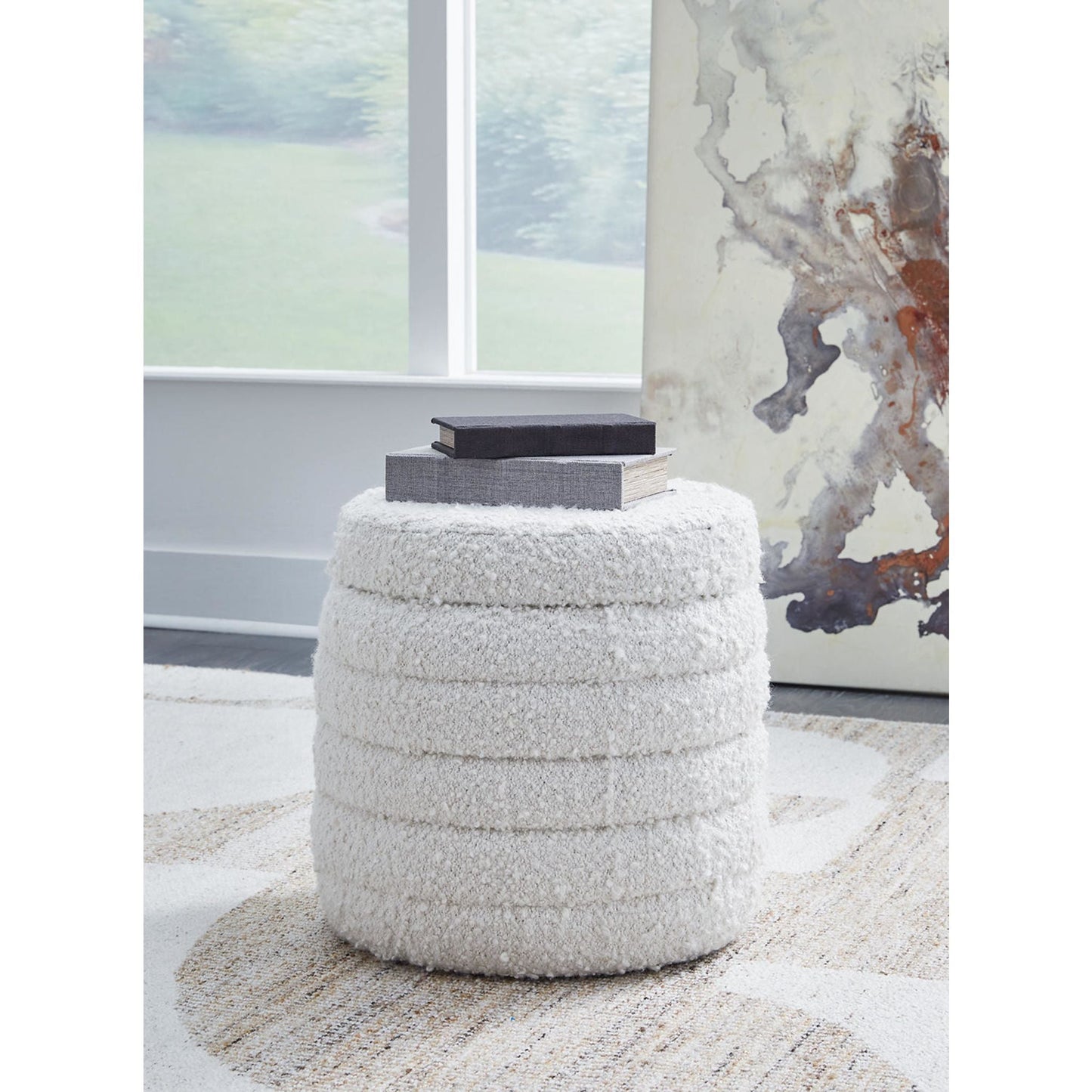 Pouf de rangement Duntler - Ivoire