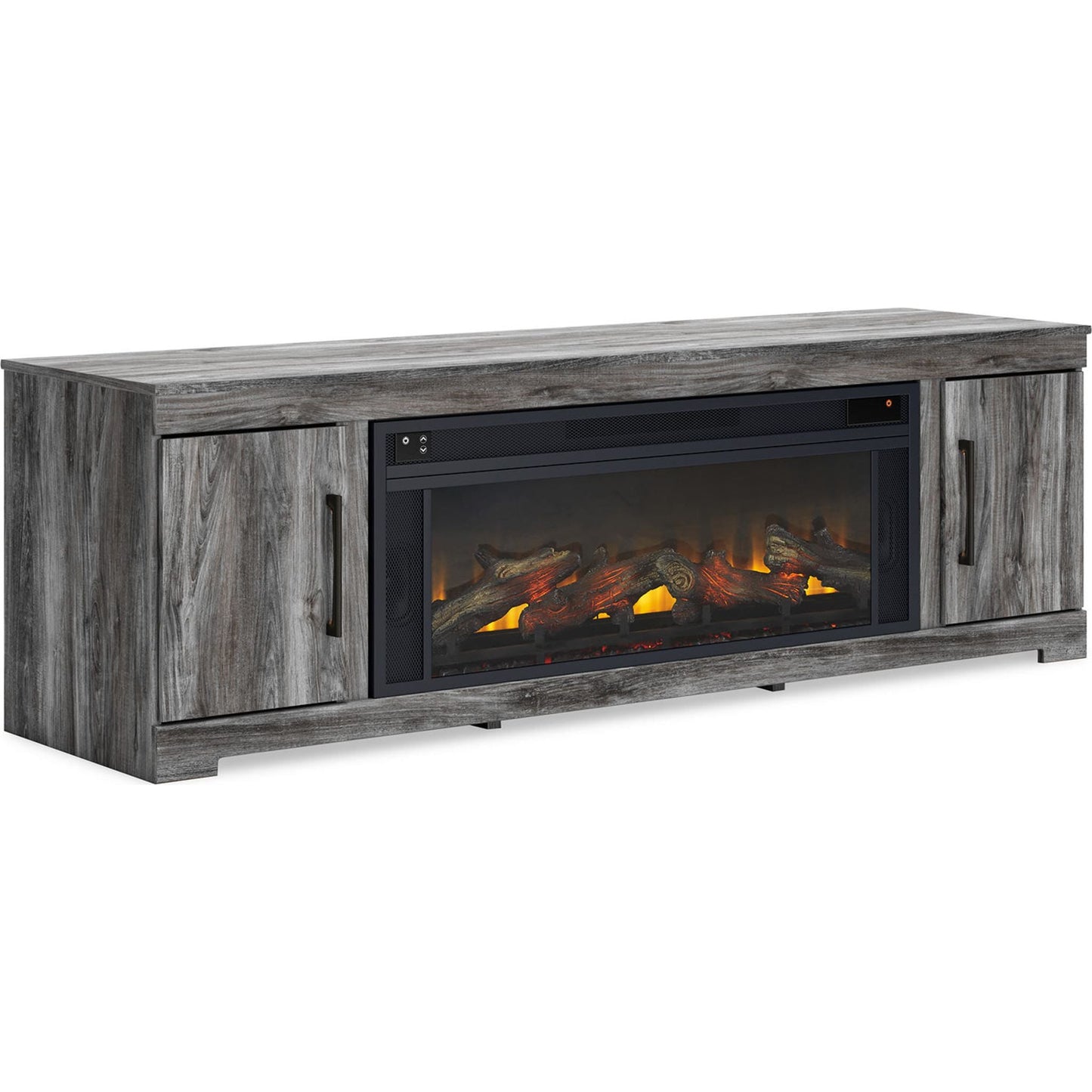 Meuble TV Baystorm avec cheminée - Gris