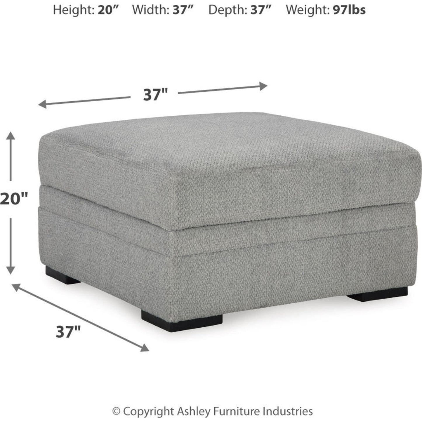 Pouf de rangement Casselbury - Ciment