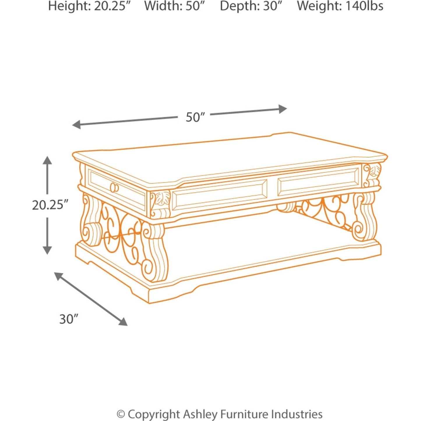 Table basse Alymere - Brun rustique