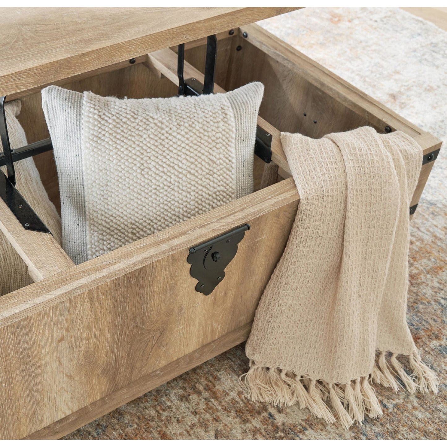 Table basse rectangulaire relevable Calaboro - Marron clair