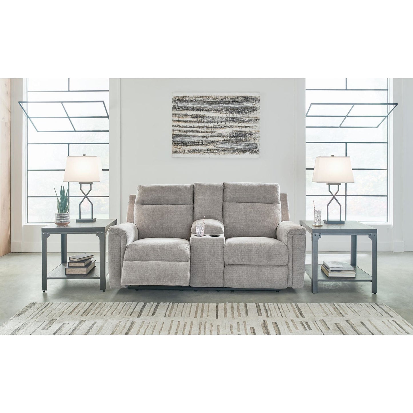 Causeuse inclinable électrique Barnsana avec console