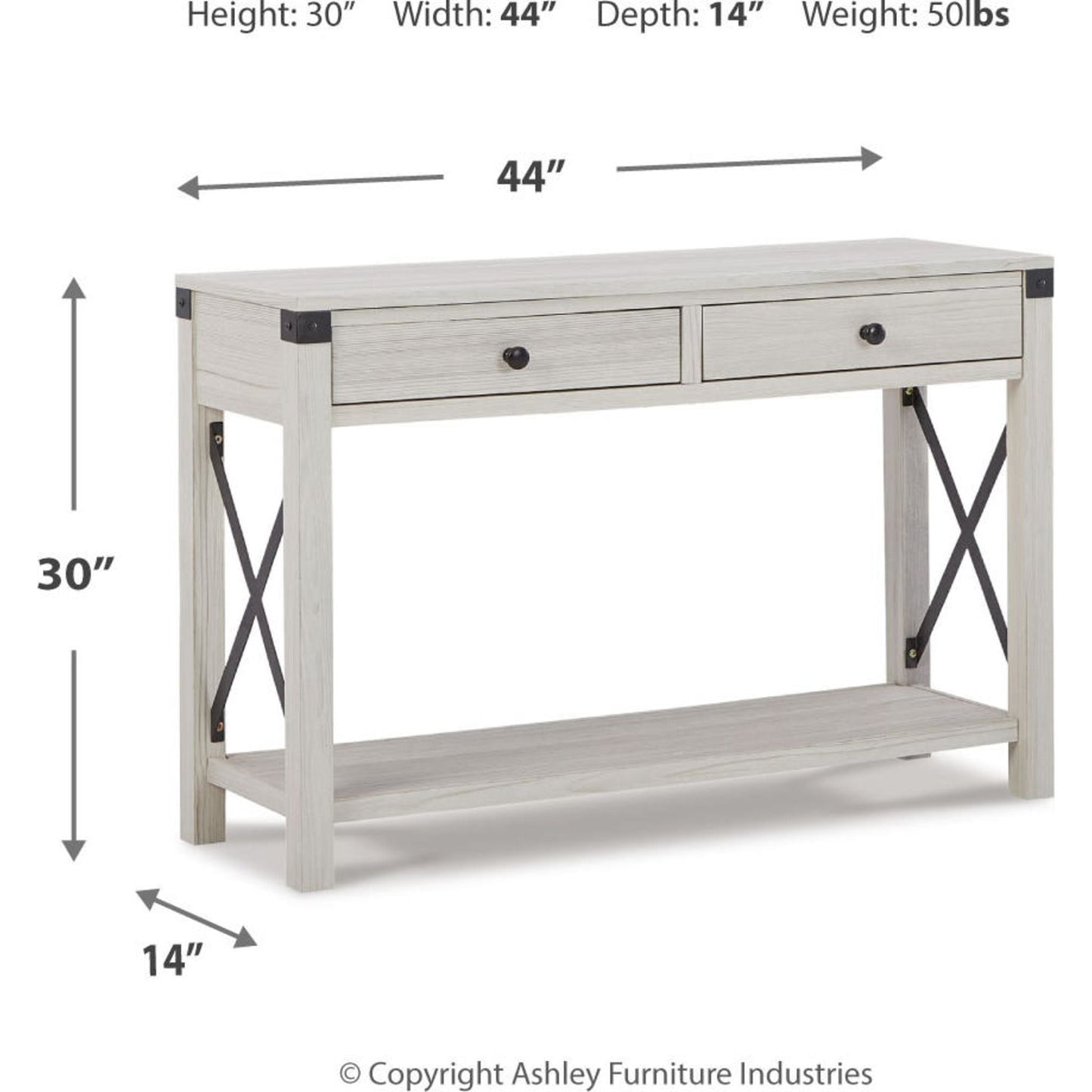 Table basse Bayflynn - Blanchi à la chaux