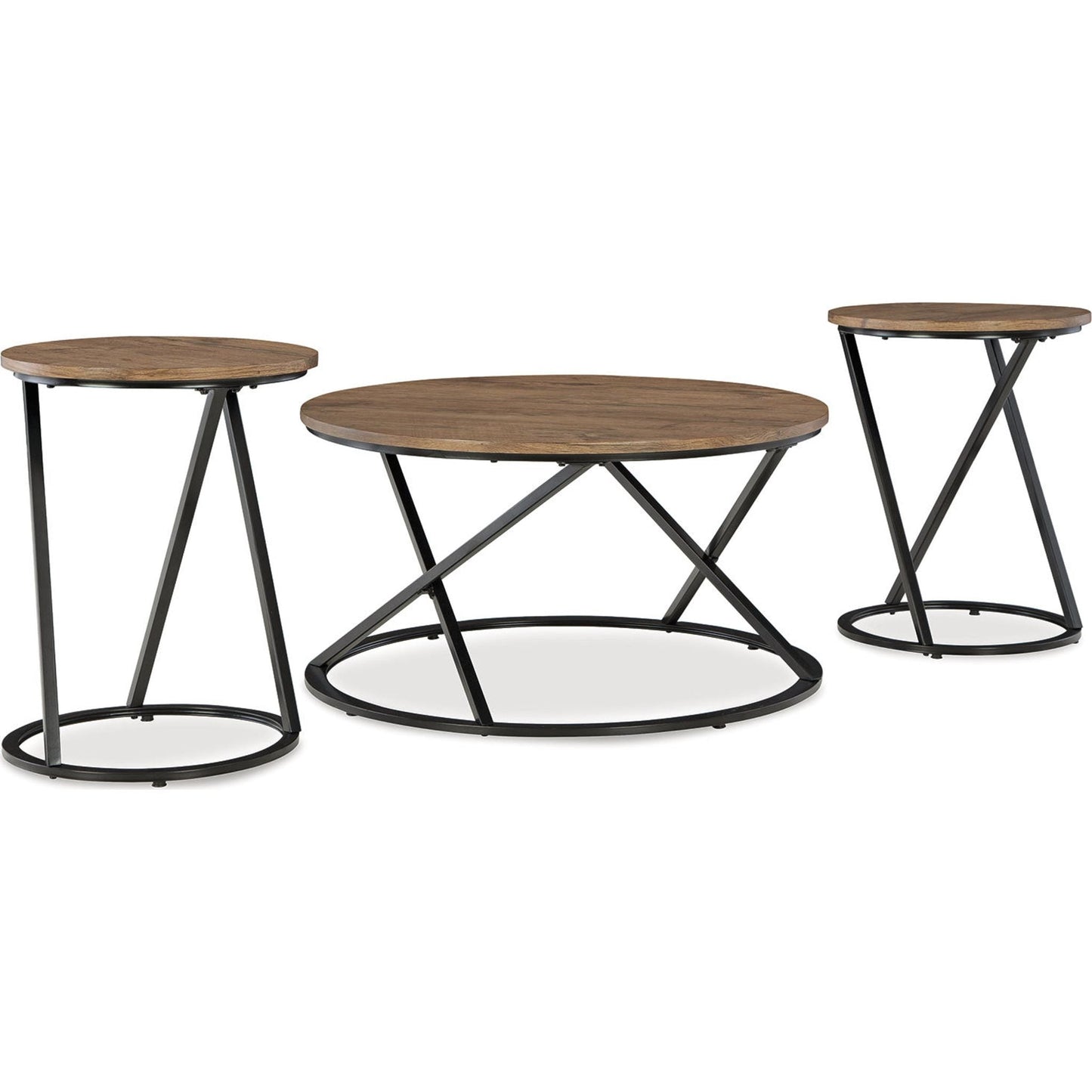 Tables Cassbryn (lot de 3) - Marron/Noir