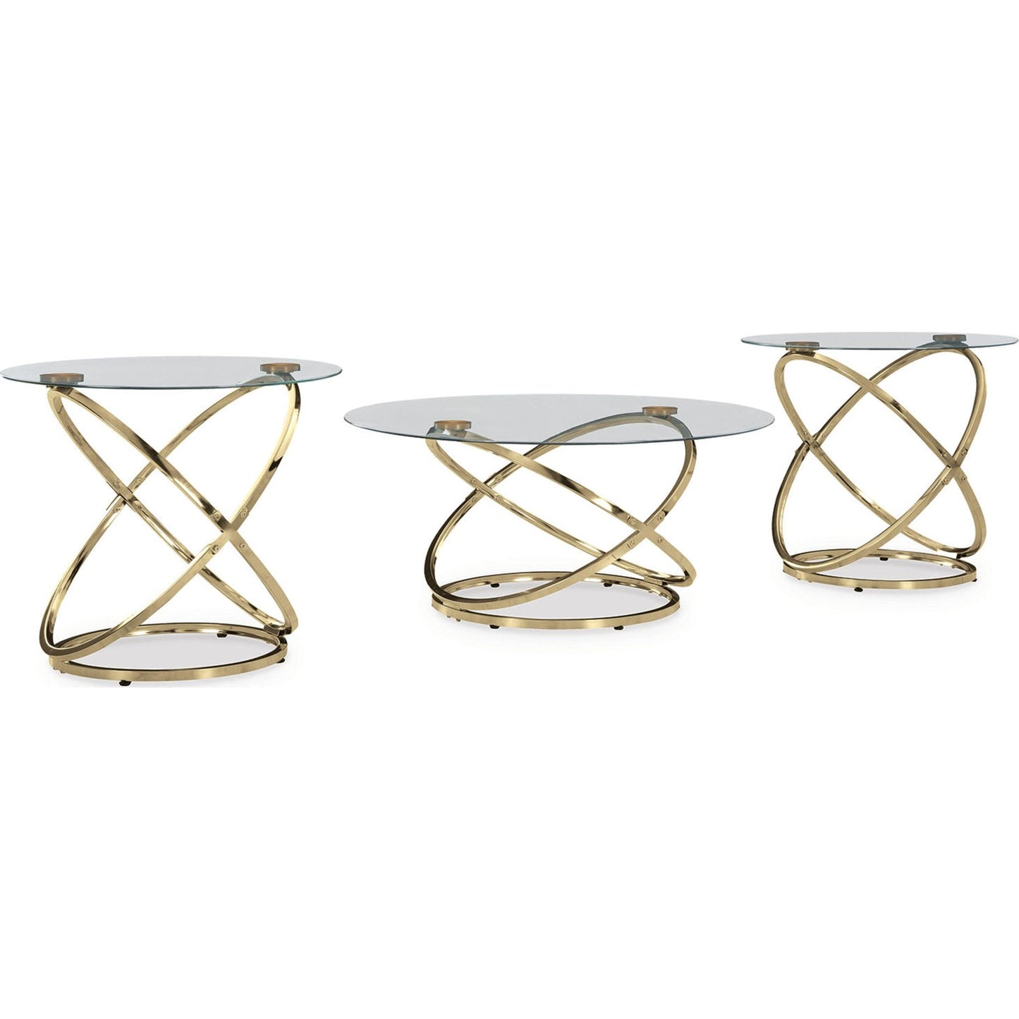 Tables Crimonti, lot de 3 - Champagne