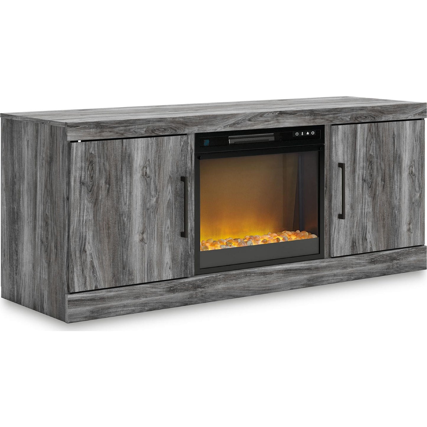 Meuble TV Baystorm avec cheminée - Gris