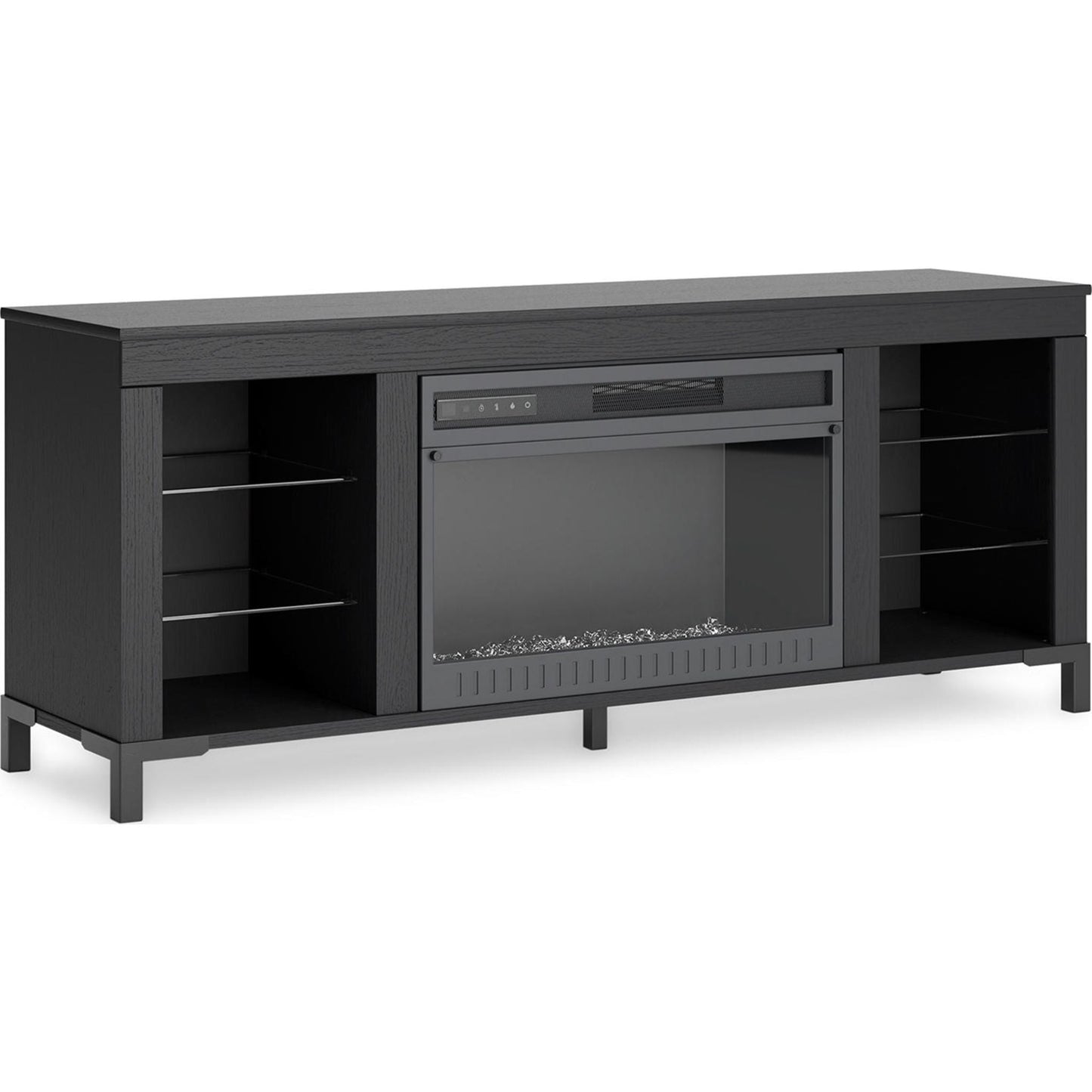 Meuble TV Cayberry avec cheminée - Noir