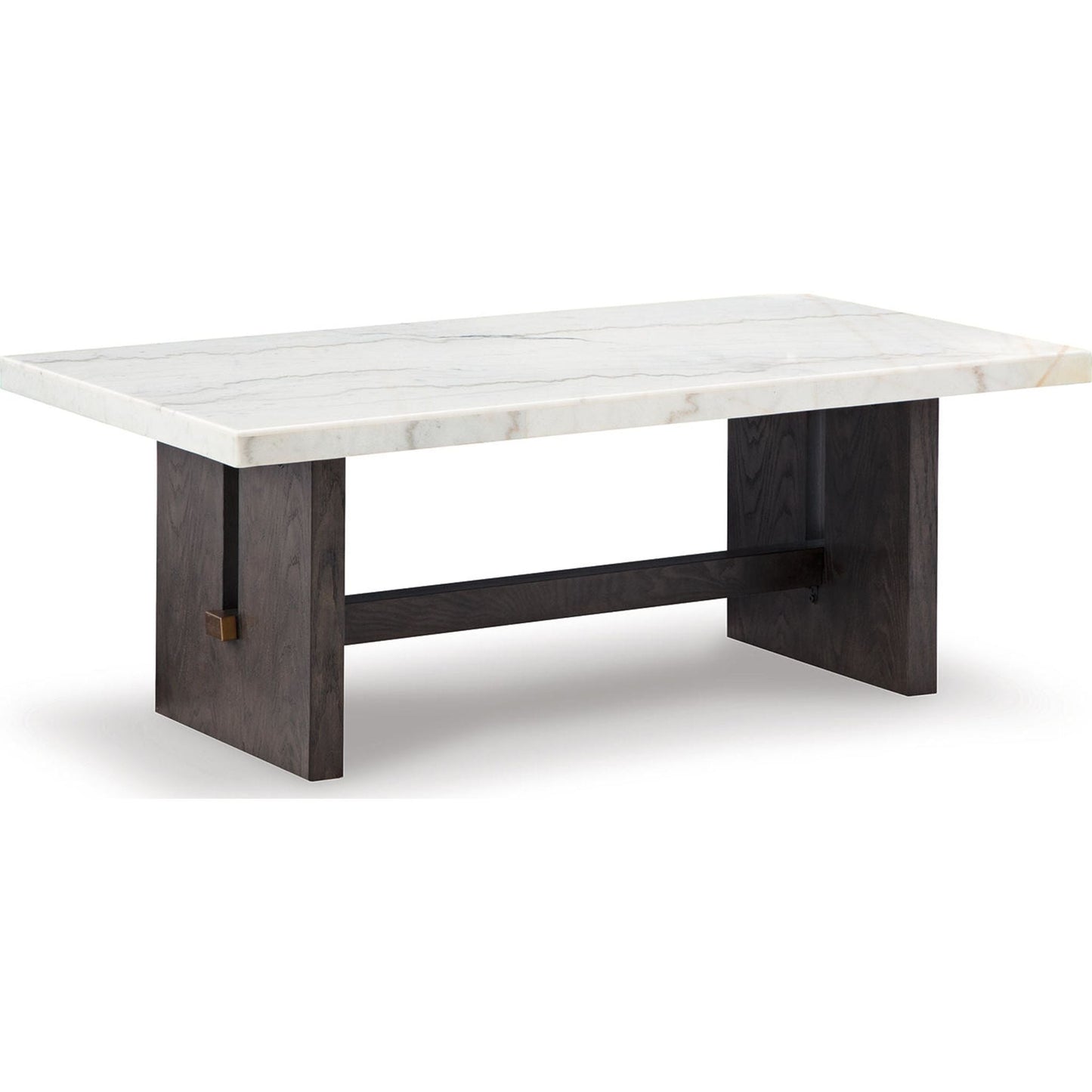 Table basse Burkhaus - Blanc/marron foncé
