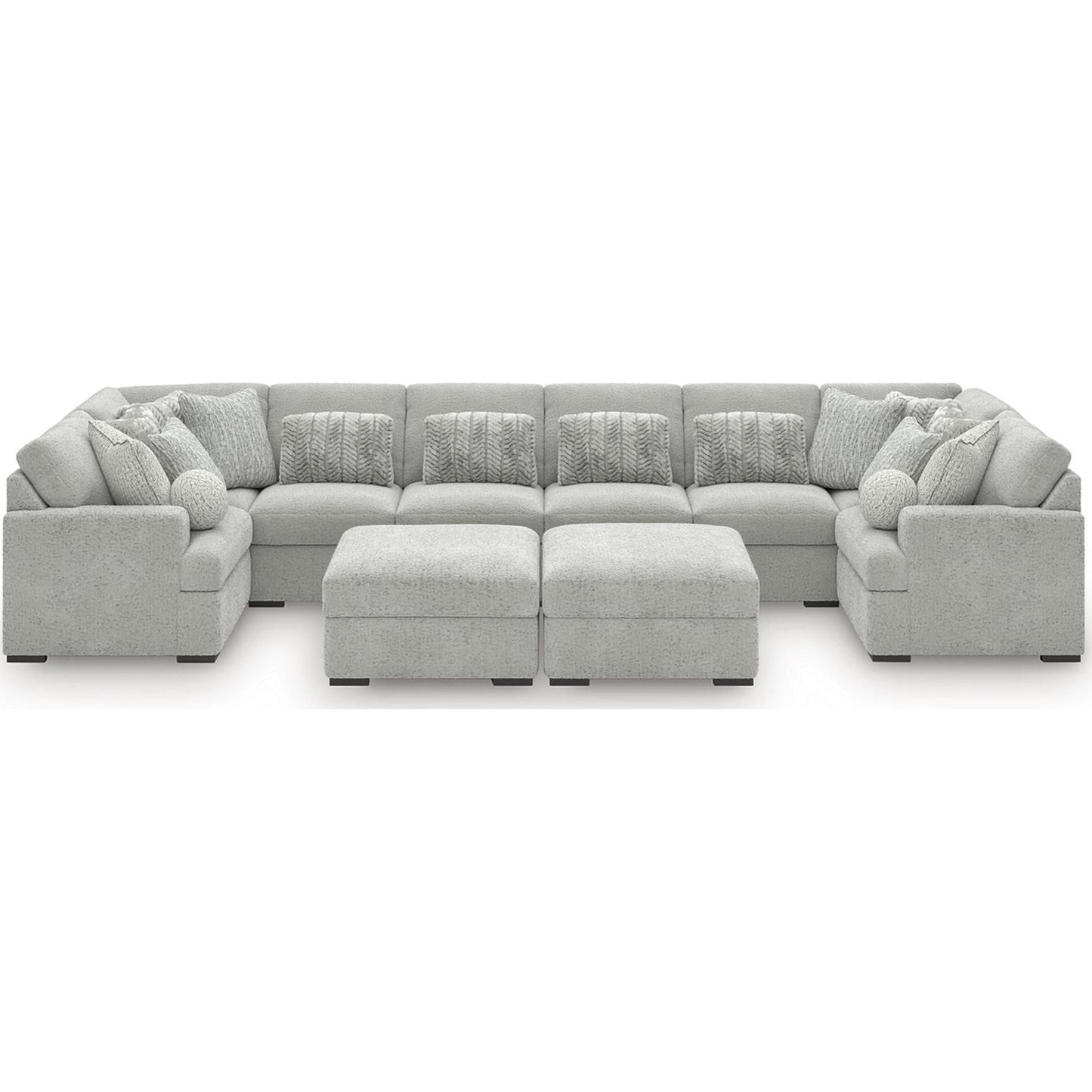 Canapé modulable Cuddle Plush 8 pièces avec poufs - Arctic