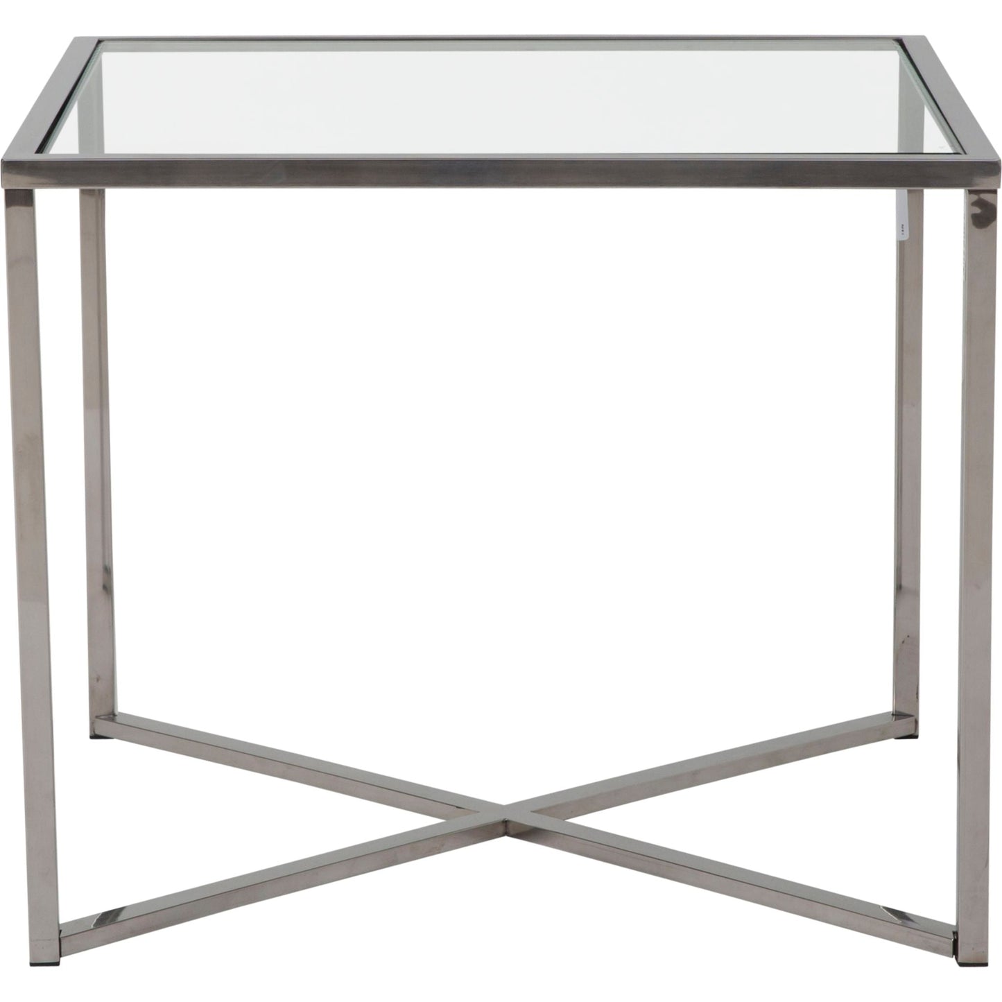 Table d'appoint croisée en verre