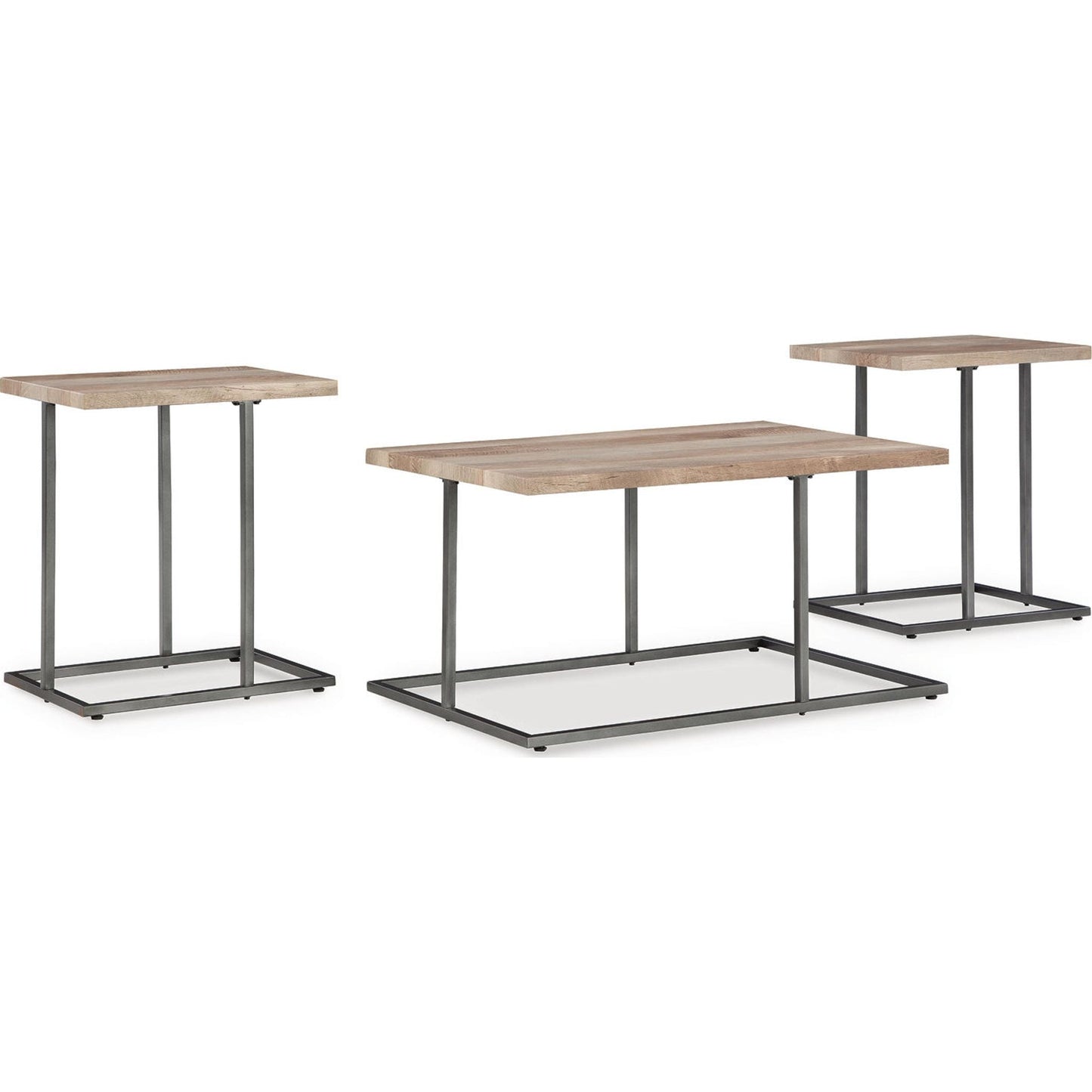 Tables Albreane (lot de 3) - Brun grisâtre/noir