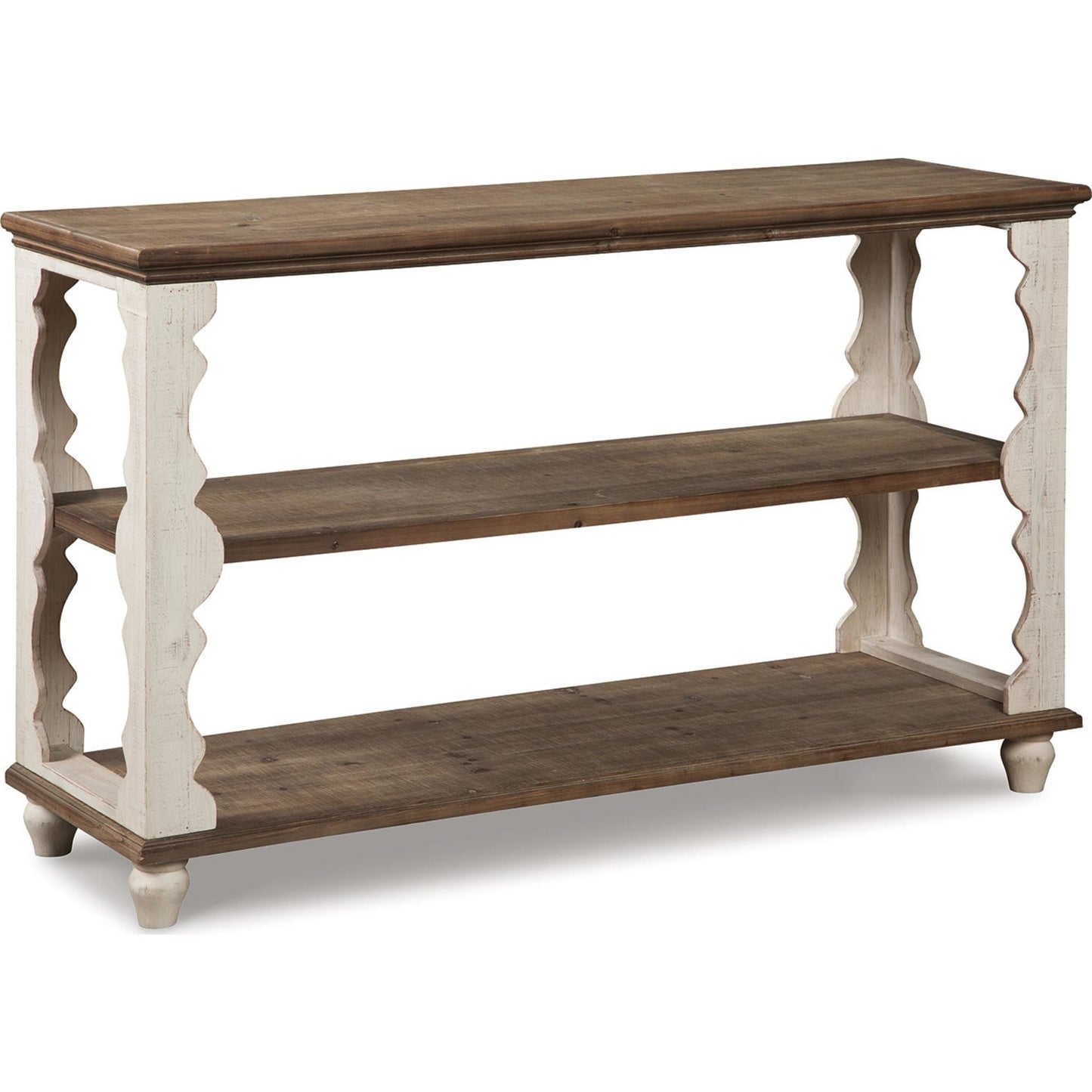 Table d'appoint Alwyndale - Blanc antique/marron