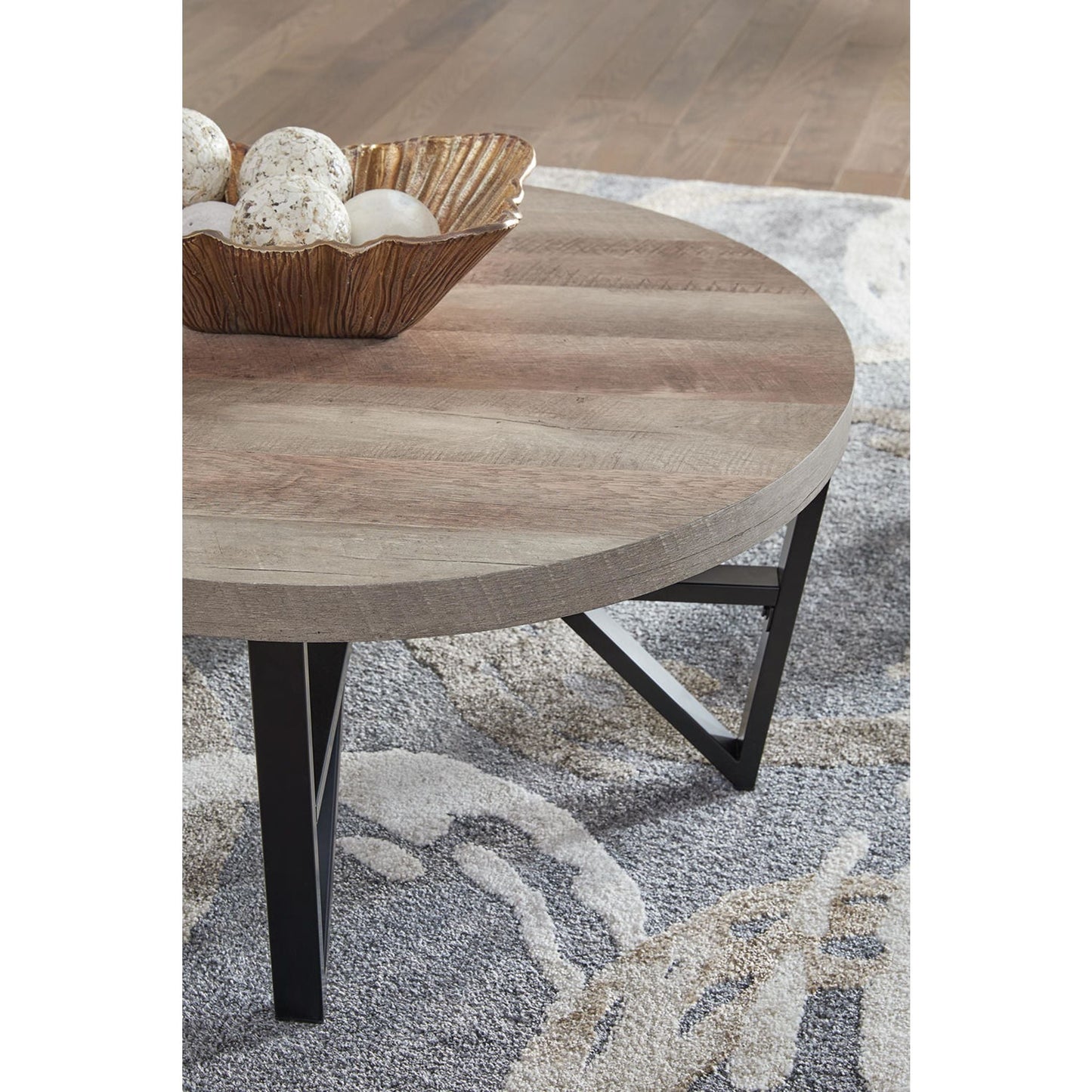 Lot de 3 tables Deanlee - Brun grisâtre/noir