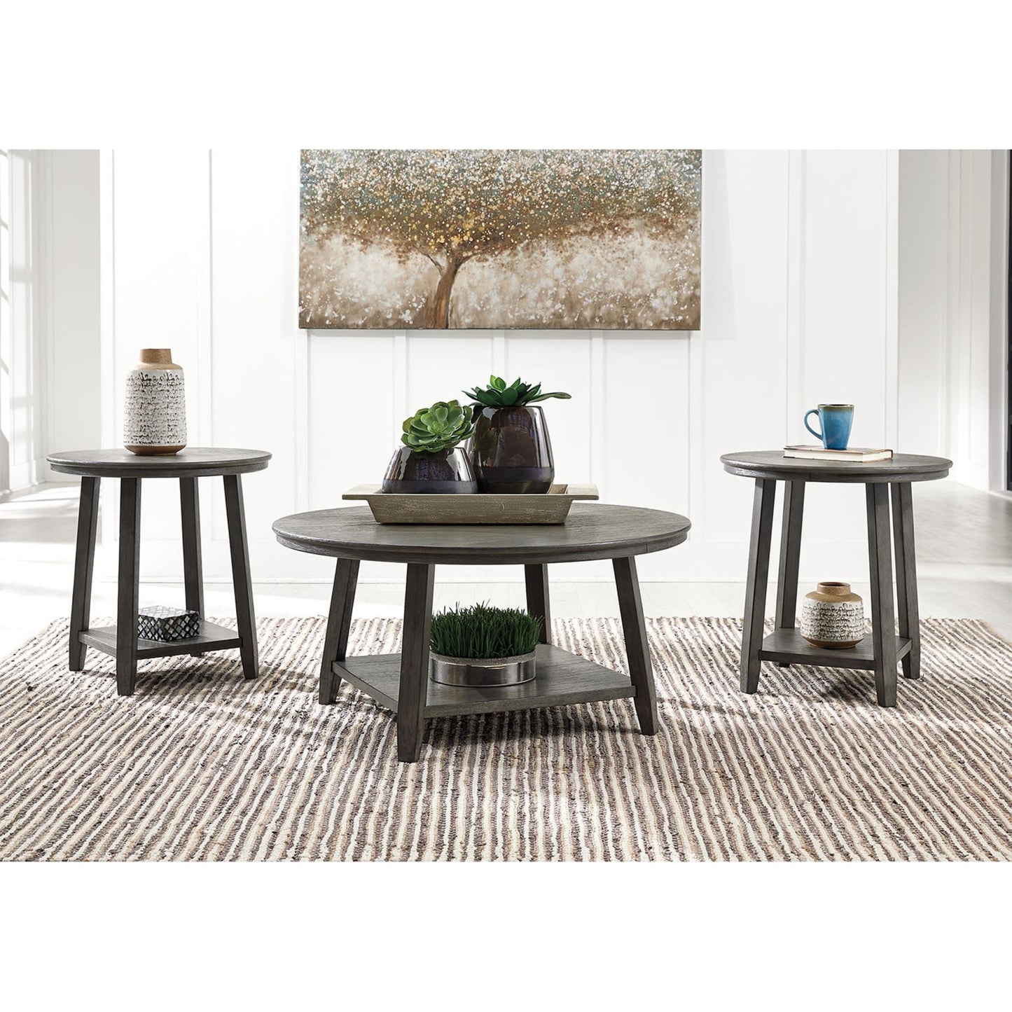 Tables Caitbrook (lot de 3) - Gris