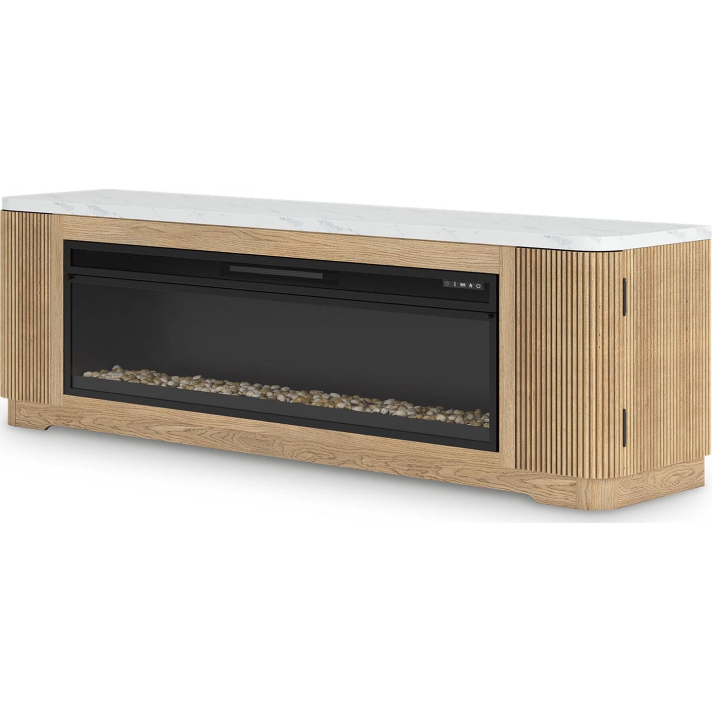Meuble TV Camdill avec cheminée - Marron clair