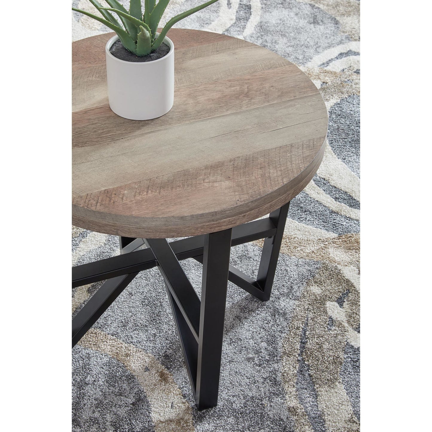Lot de 3 tables Deanlee - Brun grisâtre/noir