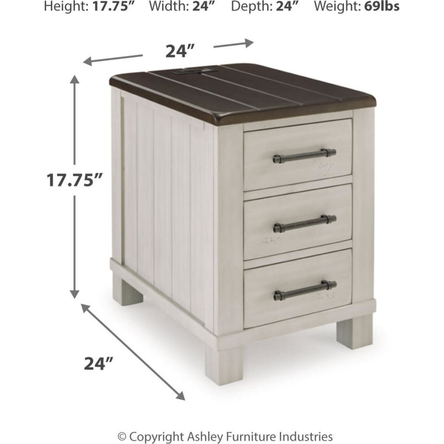Table d'appoint Darborn - Gris/Marron
