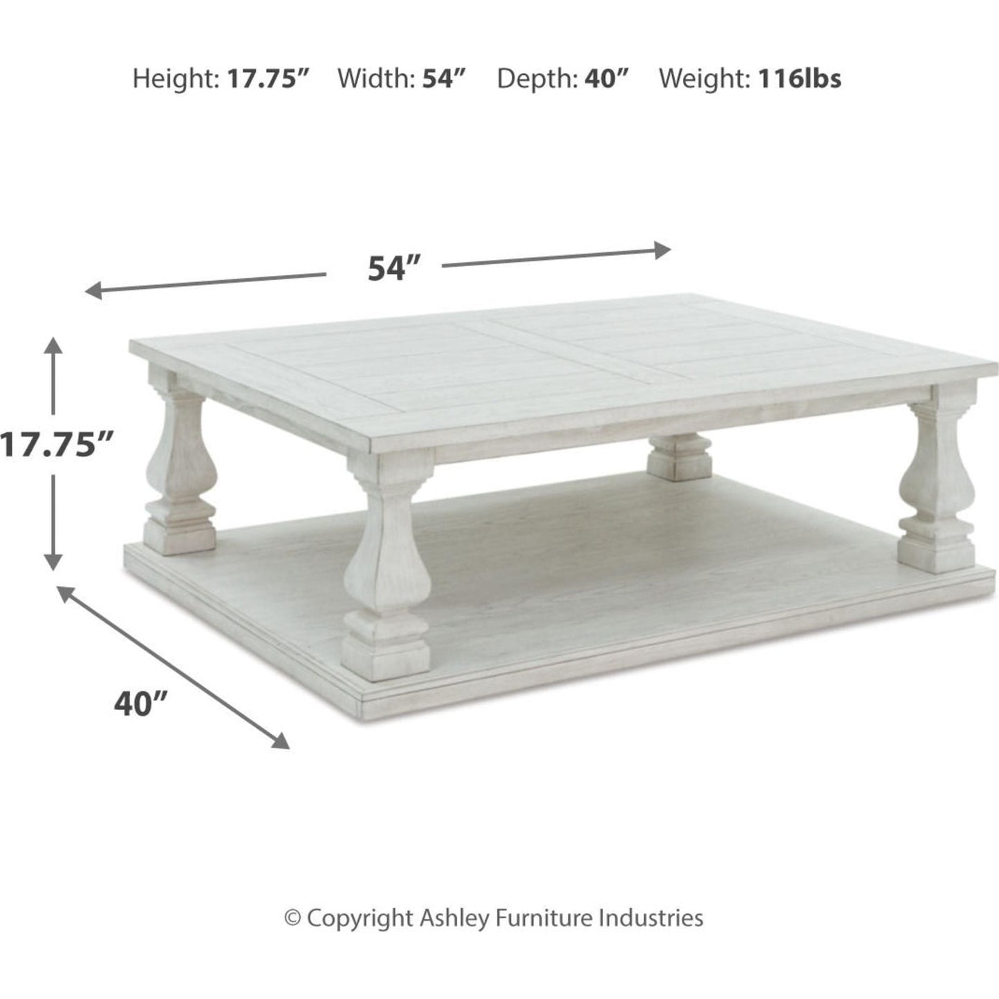 Table basse Arlendyne - Blanc antique