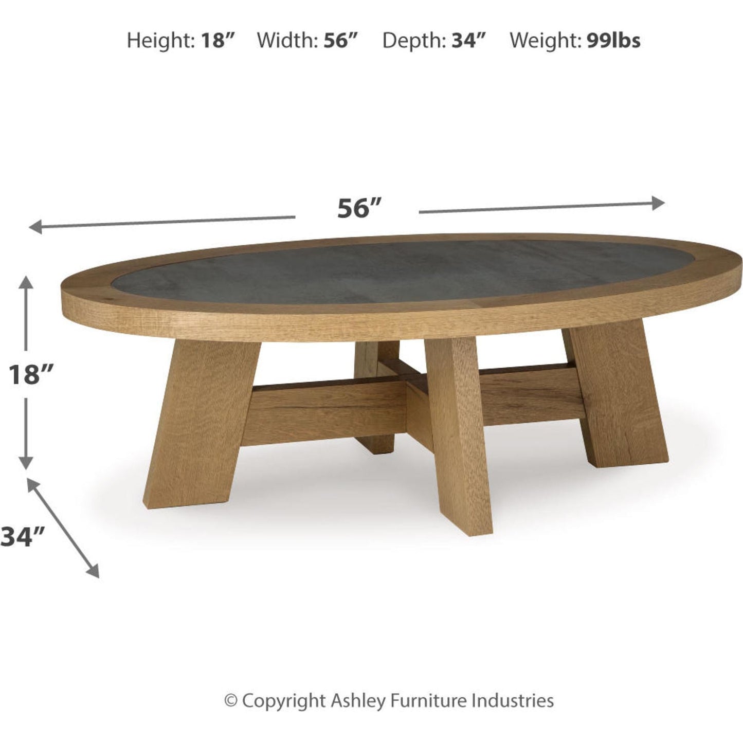 Table basse Brinstead - Marron clair