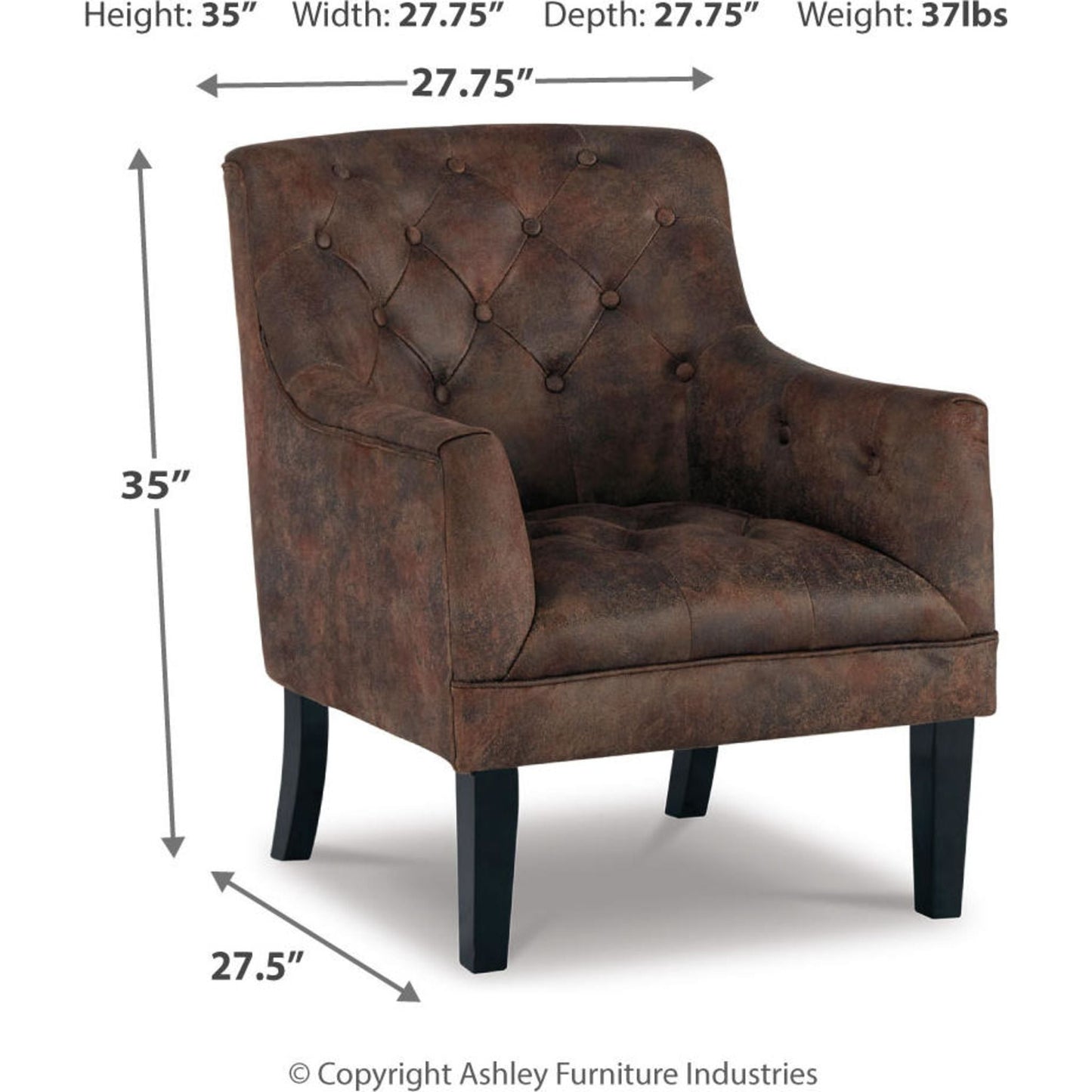 Fauteuil d'appoint Drakelle - Acajou