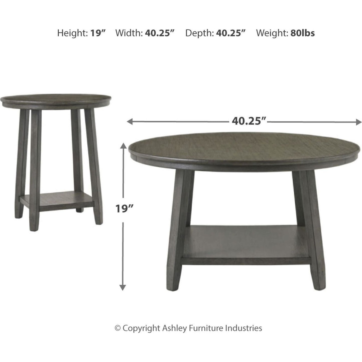Tables Caitbrook (lot de 3) - Gris