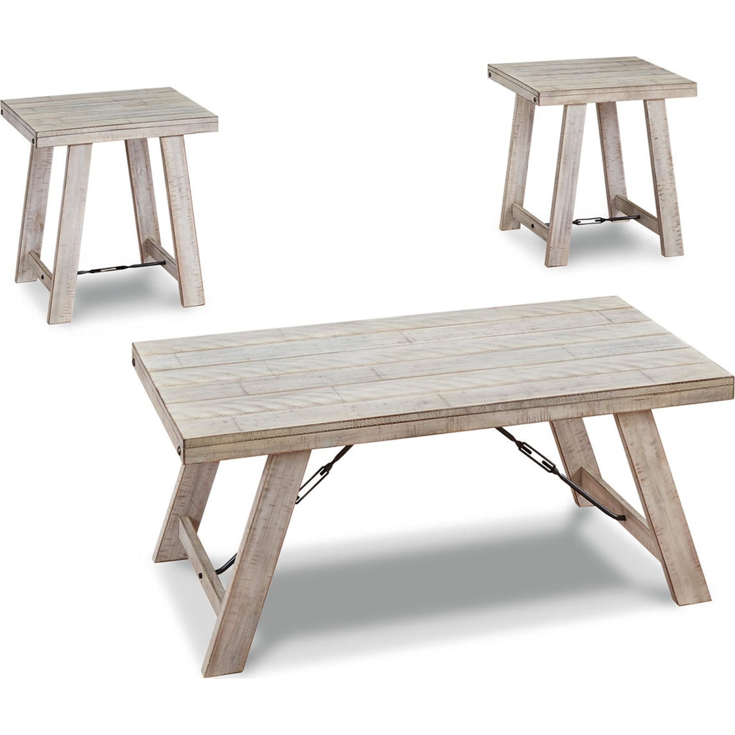 Tables Carynhurst (lot de 3) - Blanchi à la chaux
