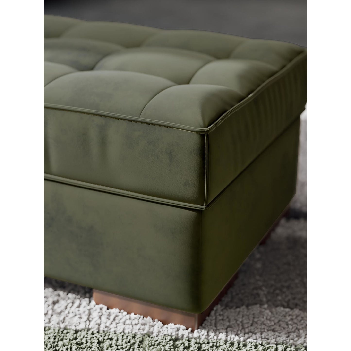 Pouf d'appoint surdimensionné Caspian-Town - Olive