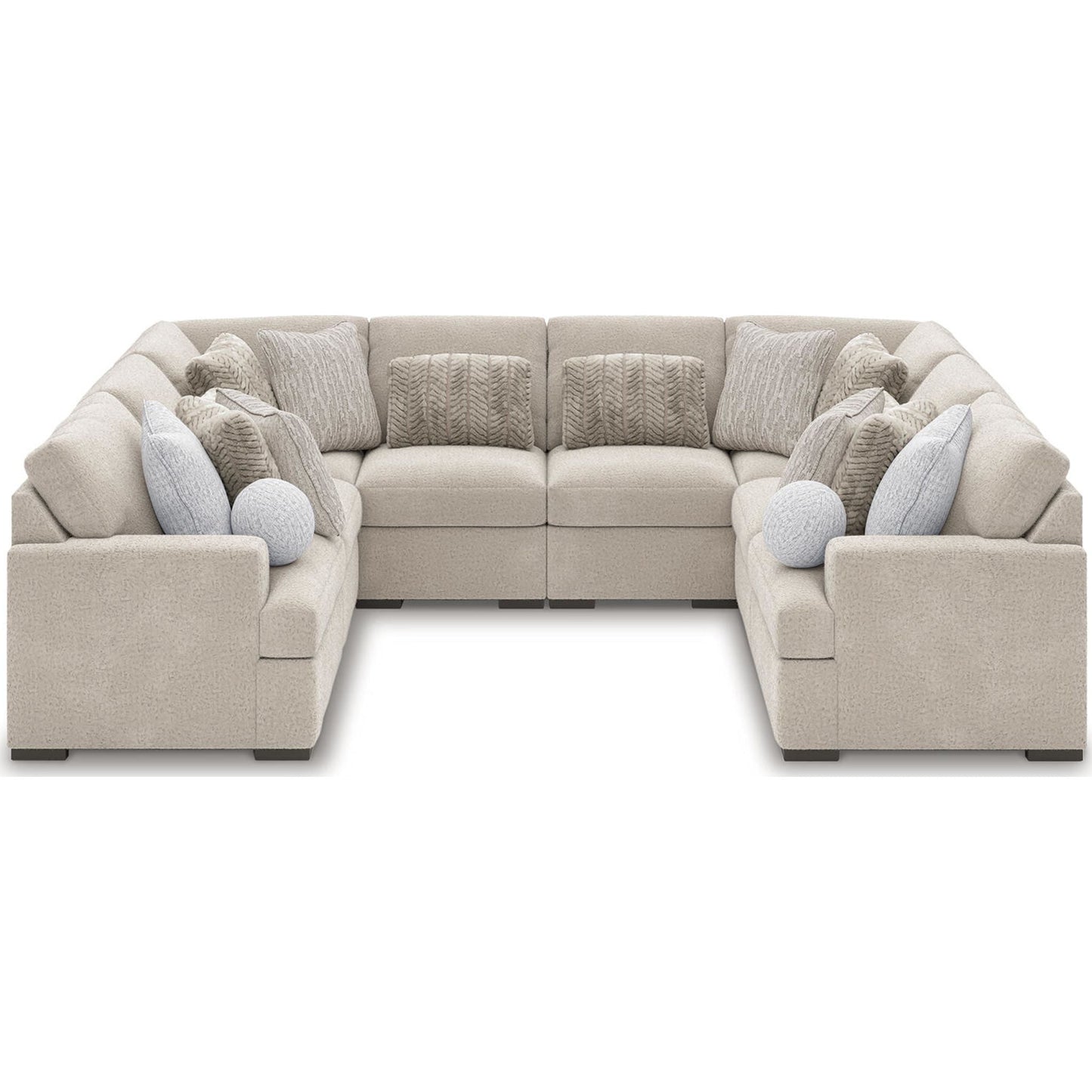 Canapé modulable Cuddle Plush 8 pièces avec poufs - Arctic