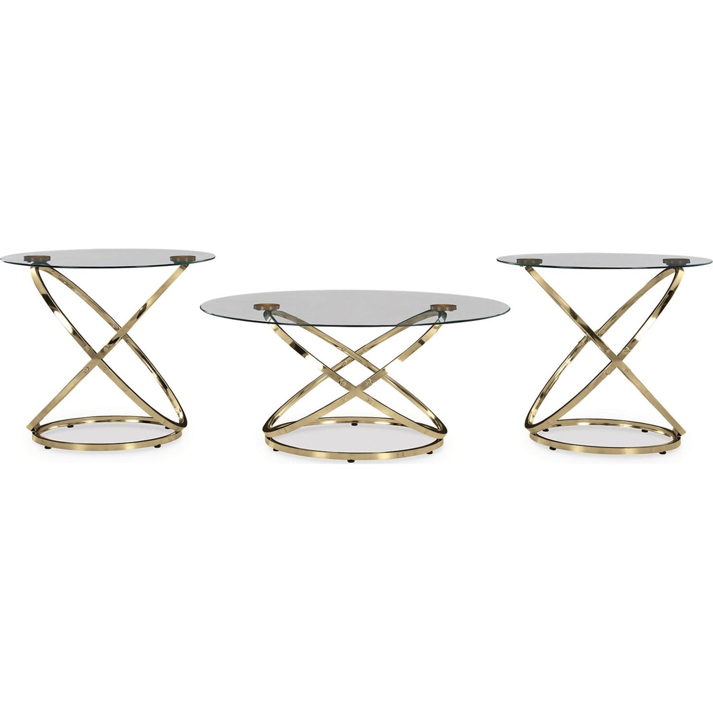 Tables Crimonti, lot de 3 - Champagne