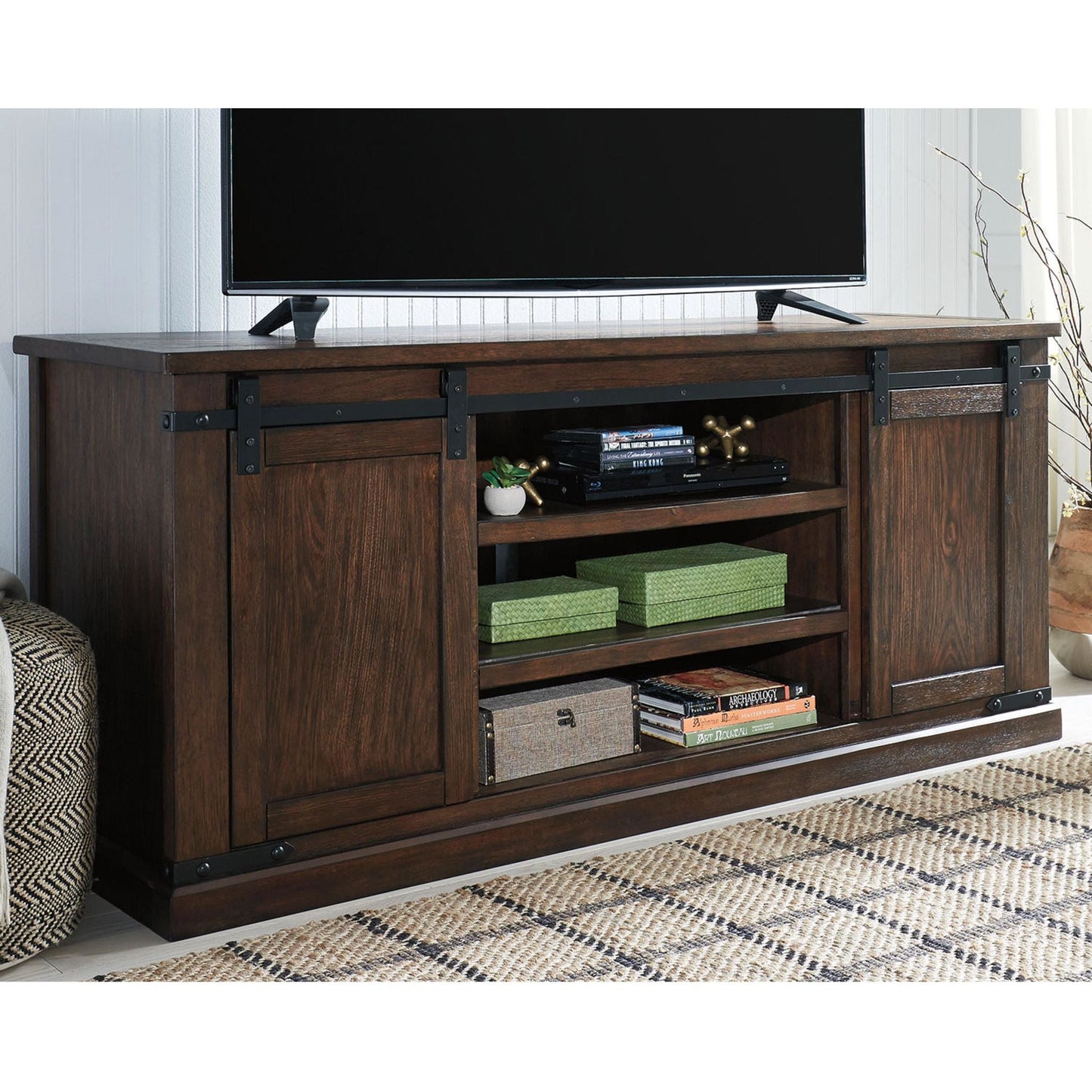 Meuble TV Budmore - Brun rustique
