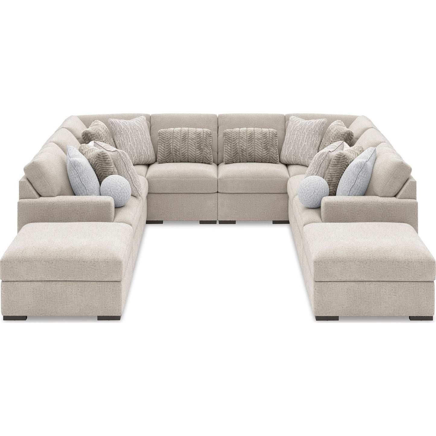 Canapé modulable Cuddle Plush 8 pièces avec poufs - Arctic