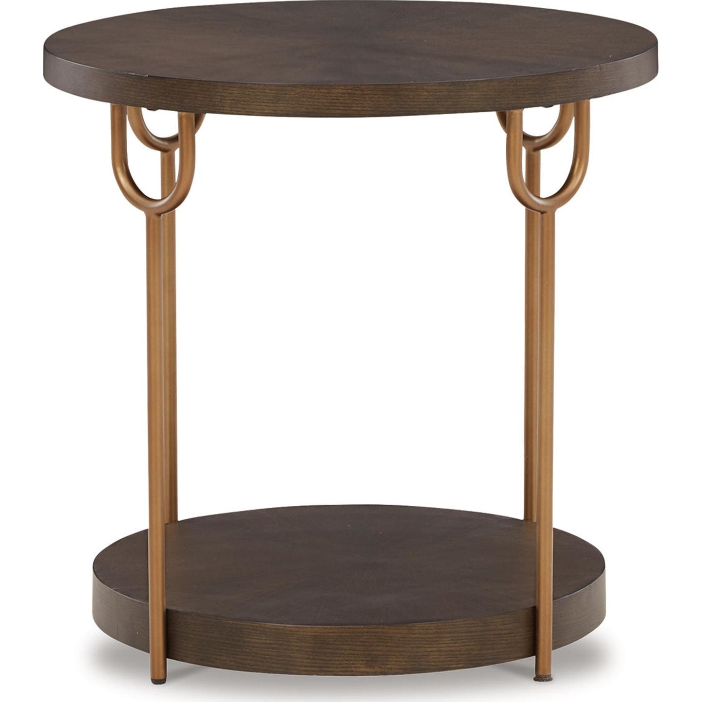 Table d'appoint Brazburn - Finition marron foncé/doré