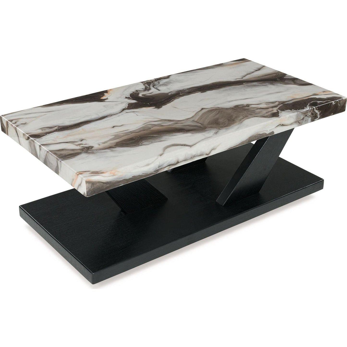 Lot de 3 tables Cendill - Marron foncé/blanc/noir