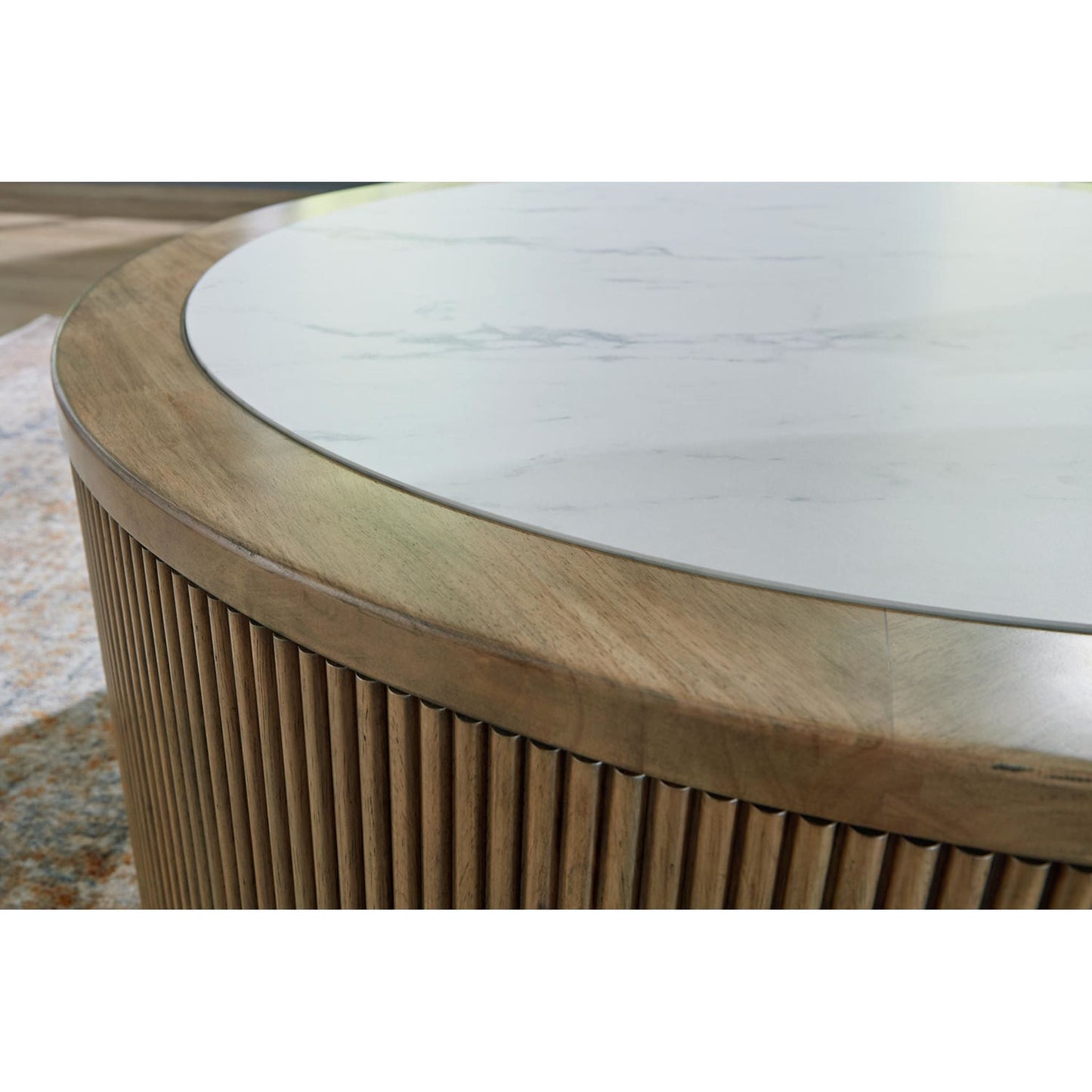 Table basse Camdill - Marron clair/blanc