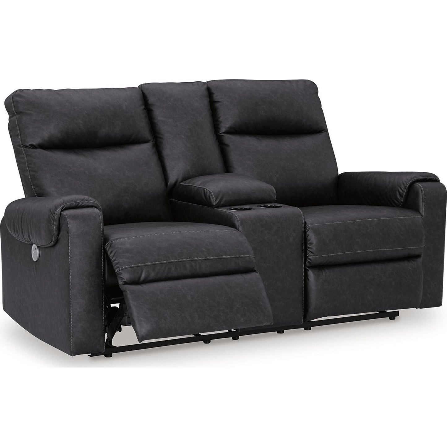 Causeuse inclinable électrique Axtellton avec console - Carbone