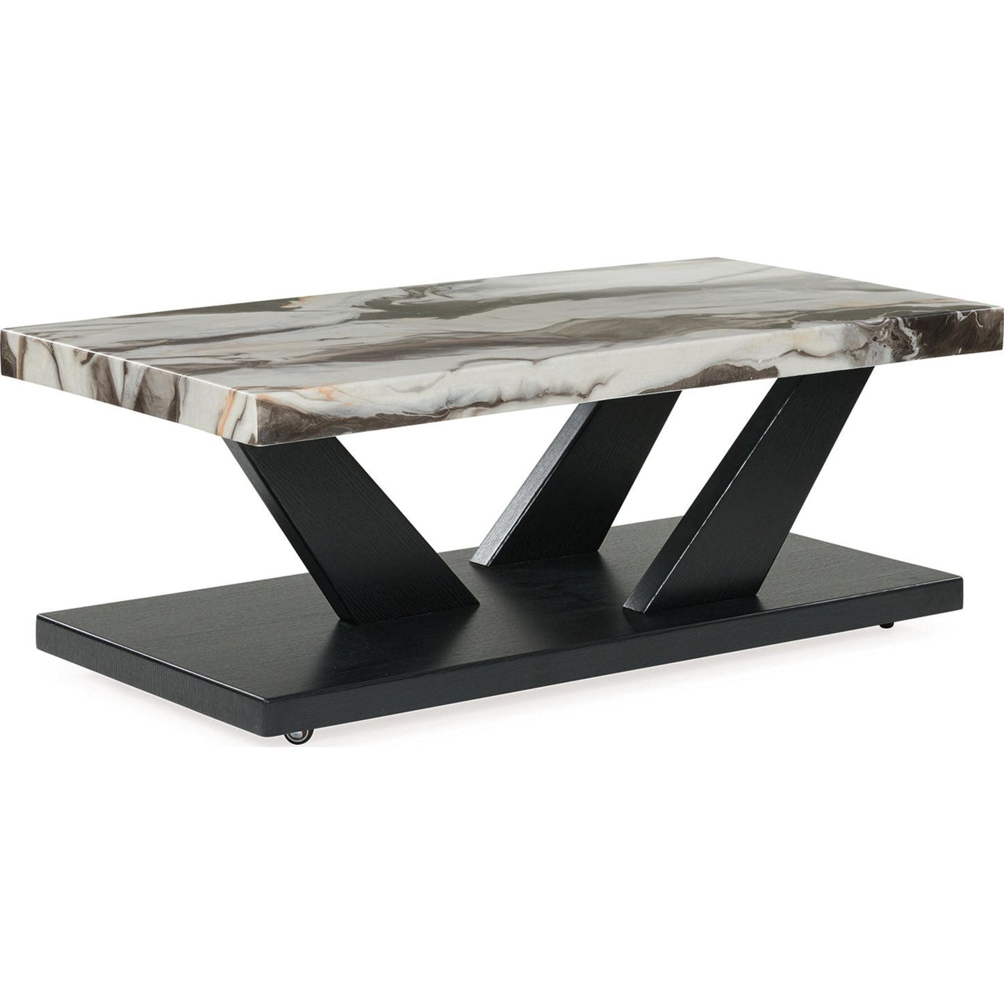 Lot de 3 tables Cendill - Marron foncé/blanc/noir