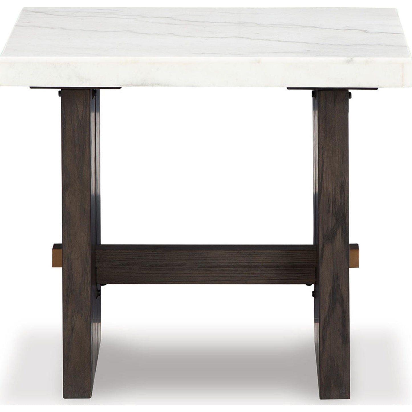 Table d'appoint Burkhaus - Blanc/marron foncé