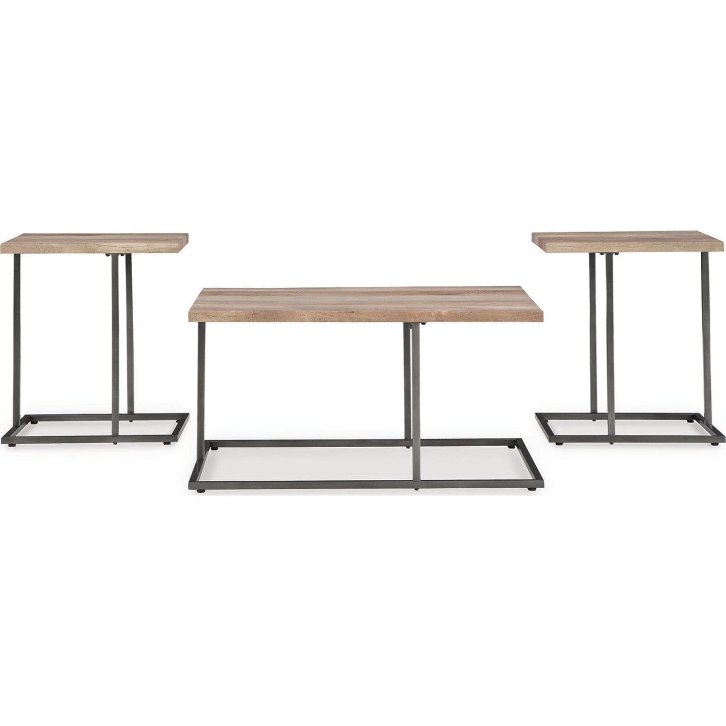 Tables Albreane (lot de 3) - Brun grisâtre/noir