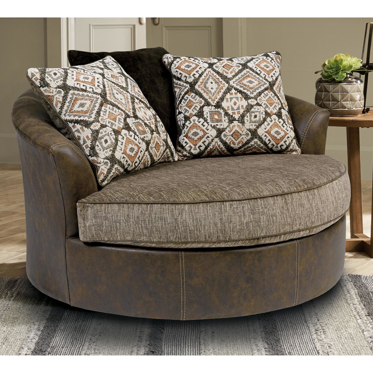 Chaise pivotante Abalone - Chocolat
