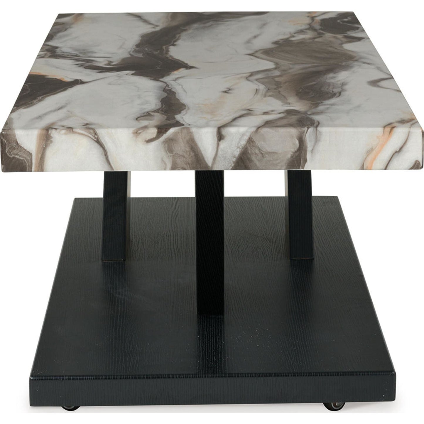 Lot de 3 tables Cendill - Marron foncé/blanc/noir