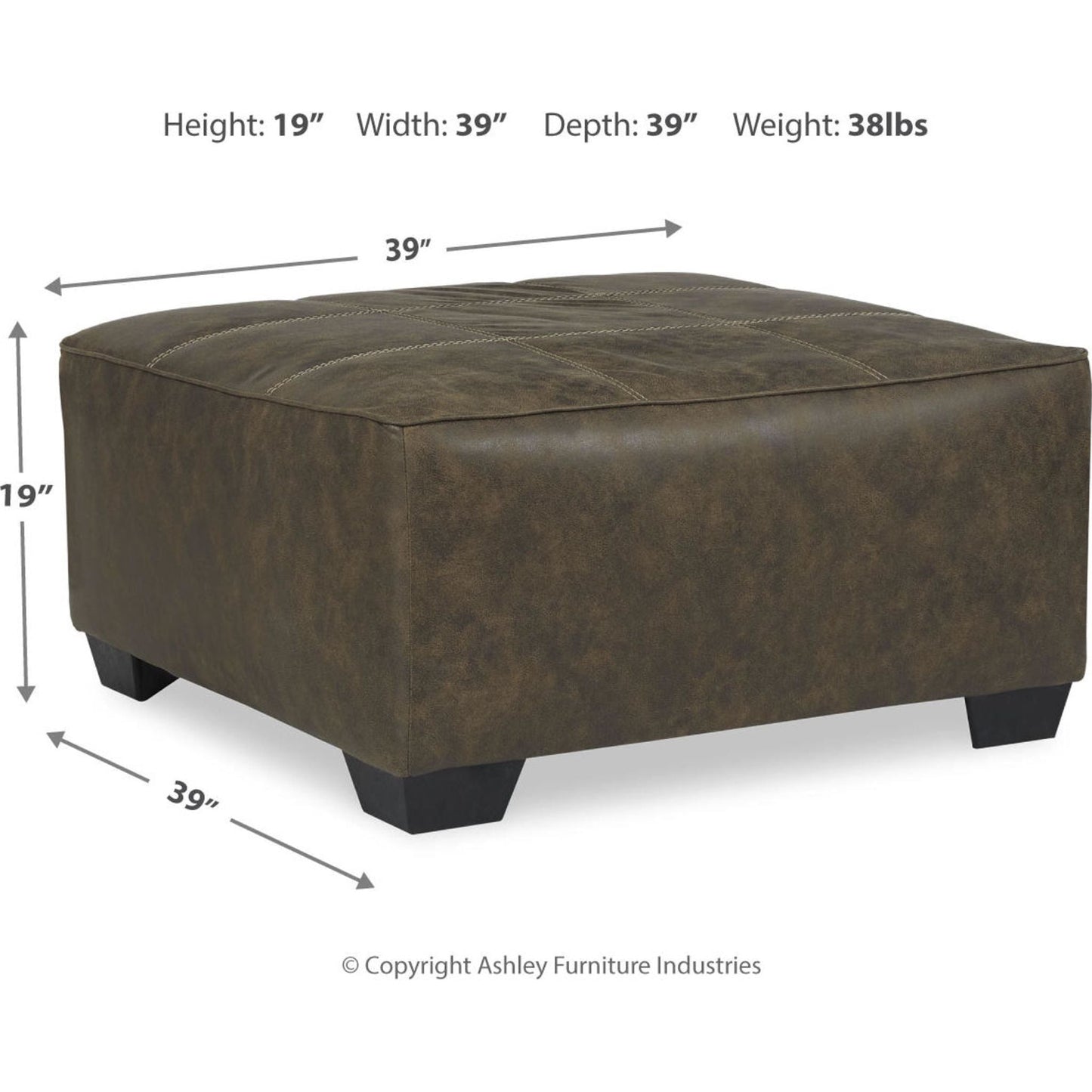 Pouf d'appoint surdimensionné en abalone - Chocolat