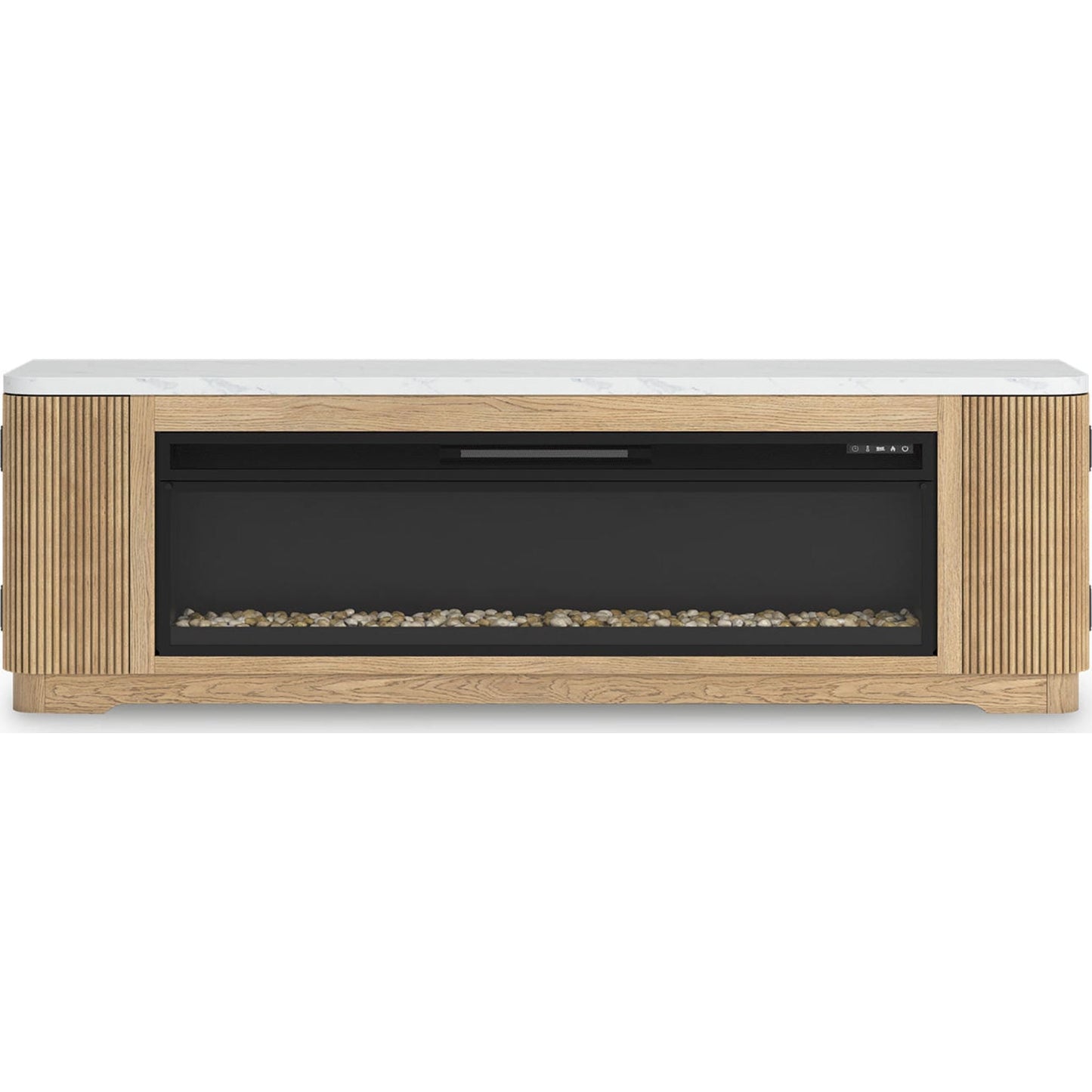 Meuble TV Camdill avec cheminée - Marron clair