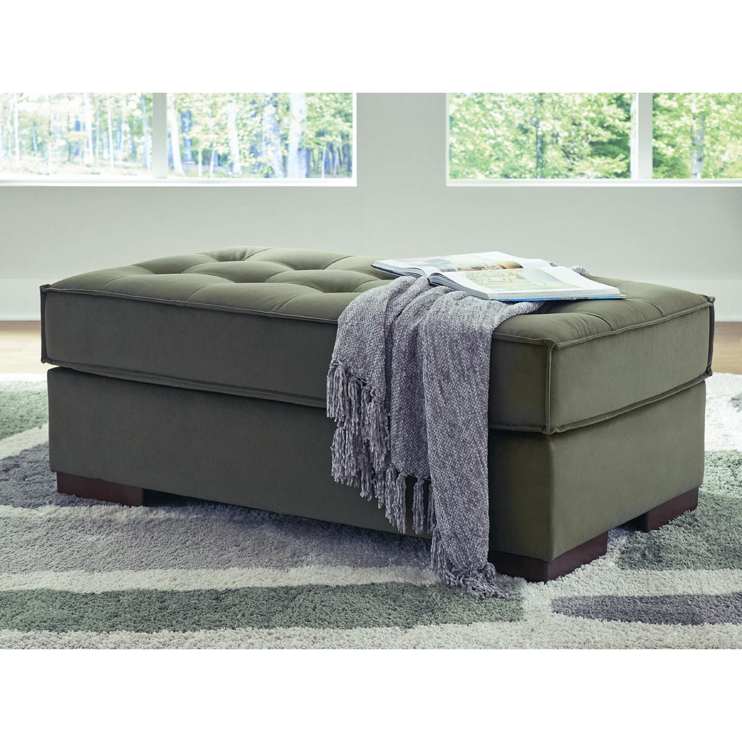Pouf d'appoint surdimensionné Caspian-Town - Olive