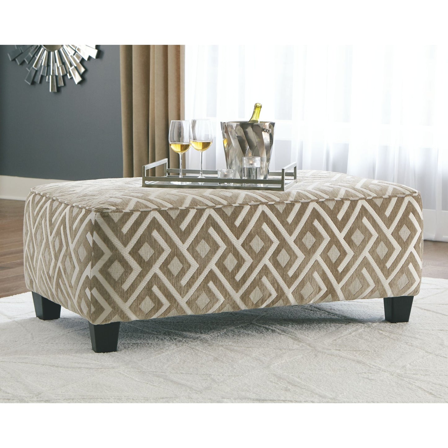 Pouf d'appoint surdimensionné Dovemont - Mastic