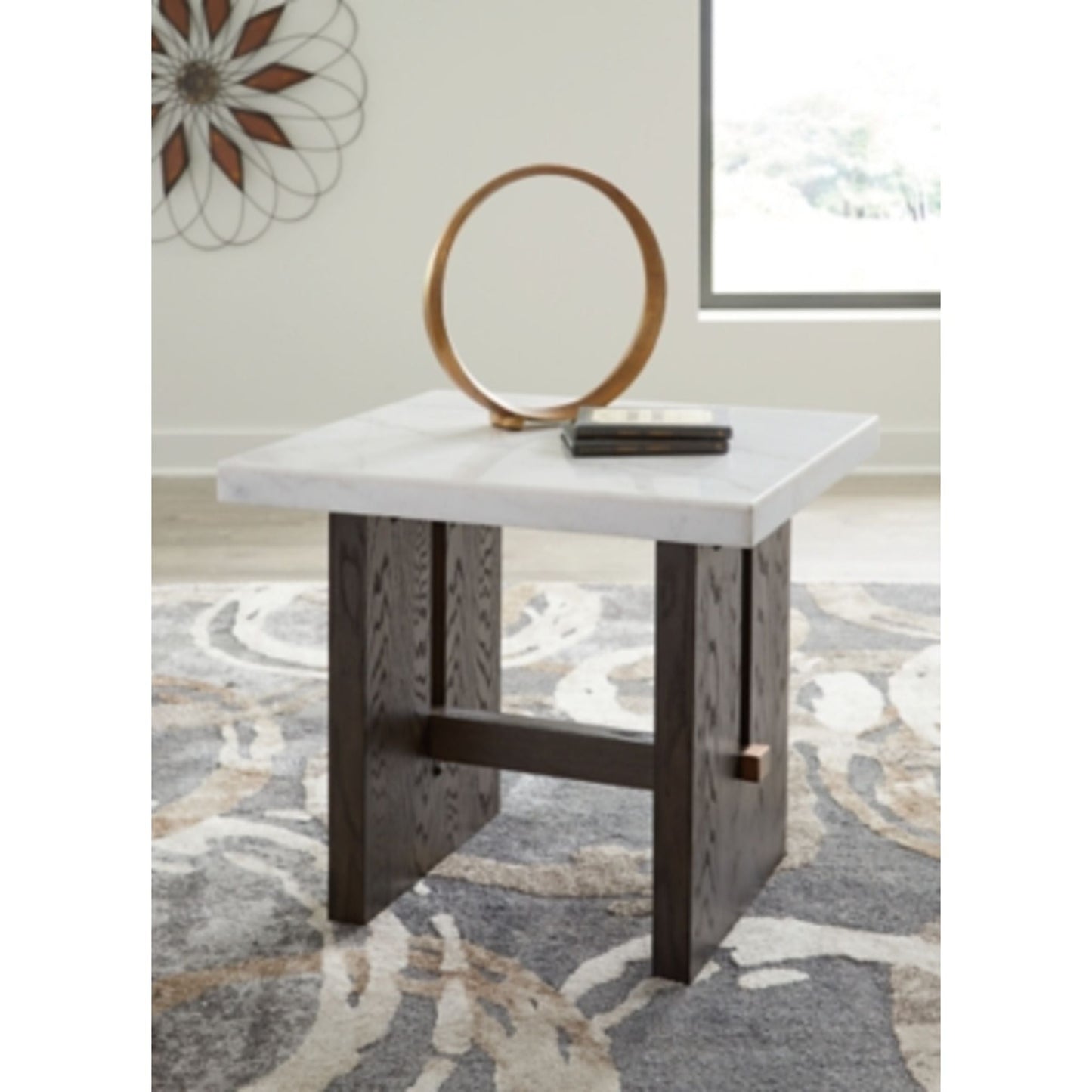Table d'appoint Burkhaus - Blanc/marron foncé