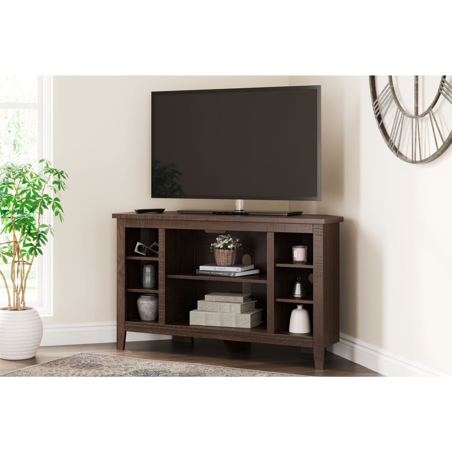 Meuble TV d'angle Camiburg - Marron chaud
