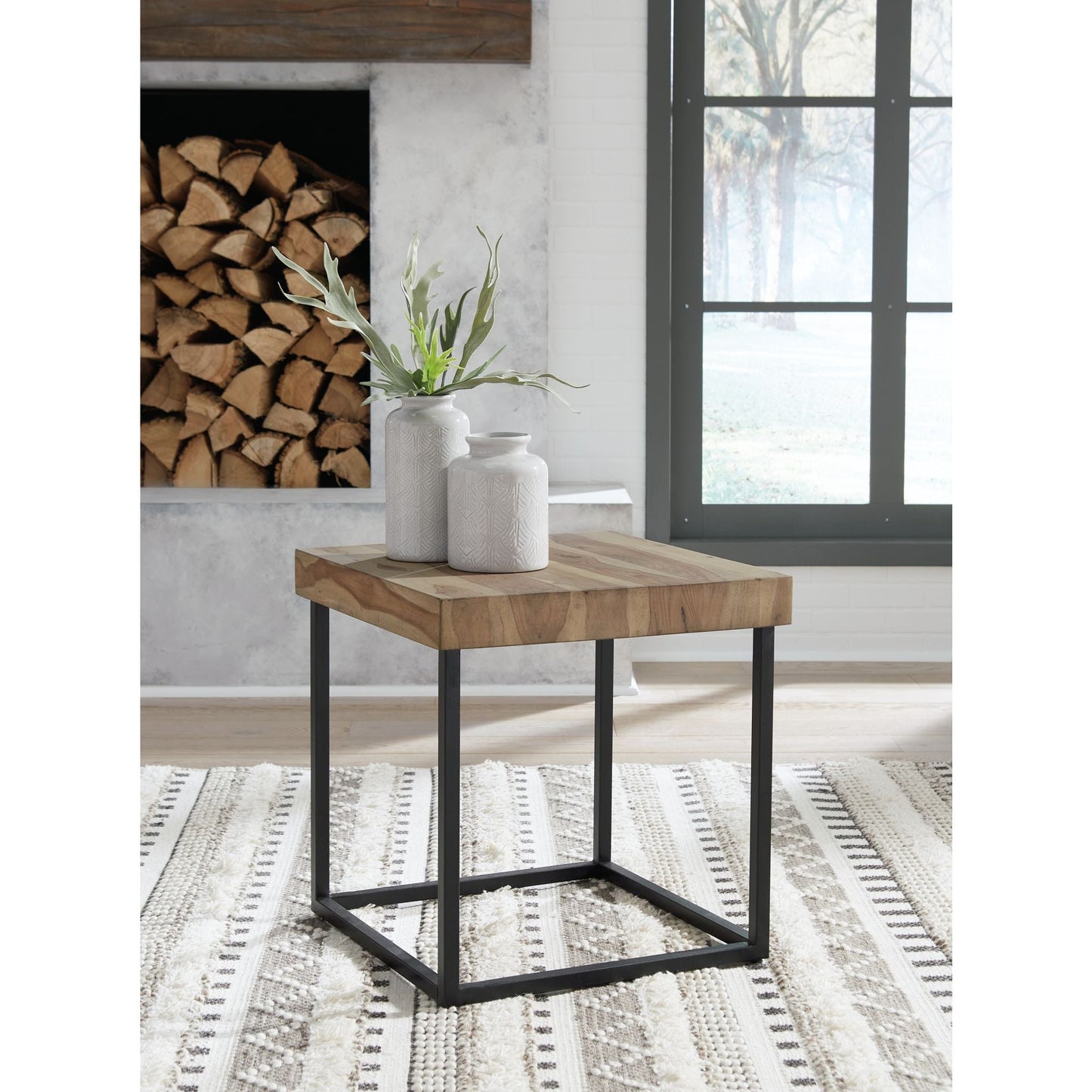 Table d'appoint Bellwick - Naturel/Noir