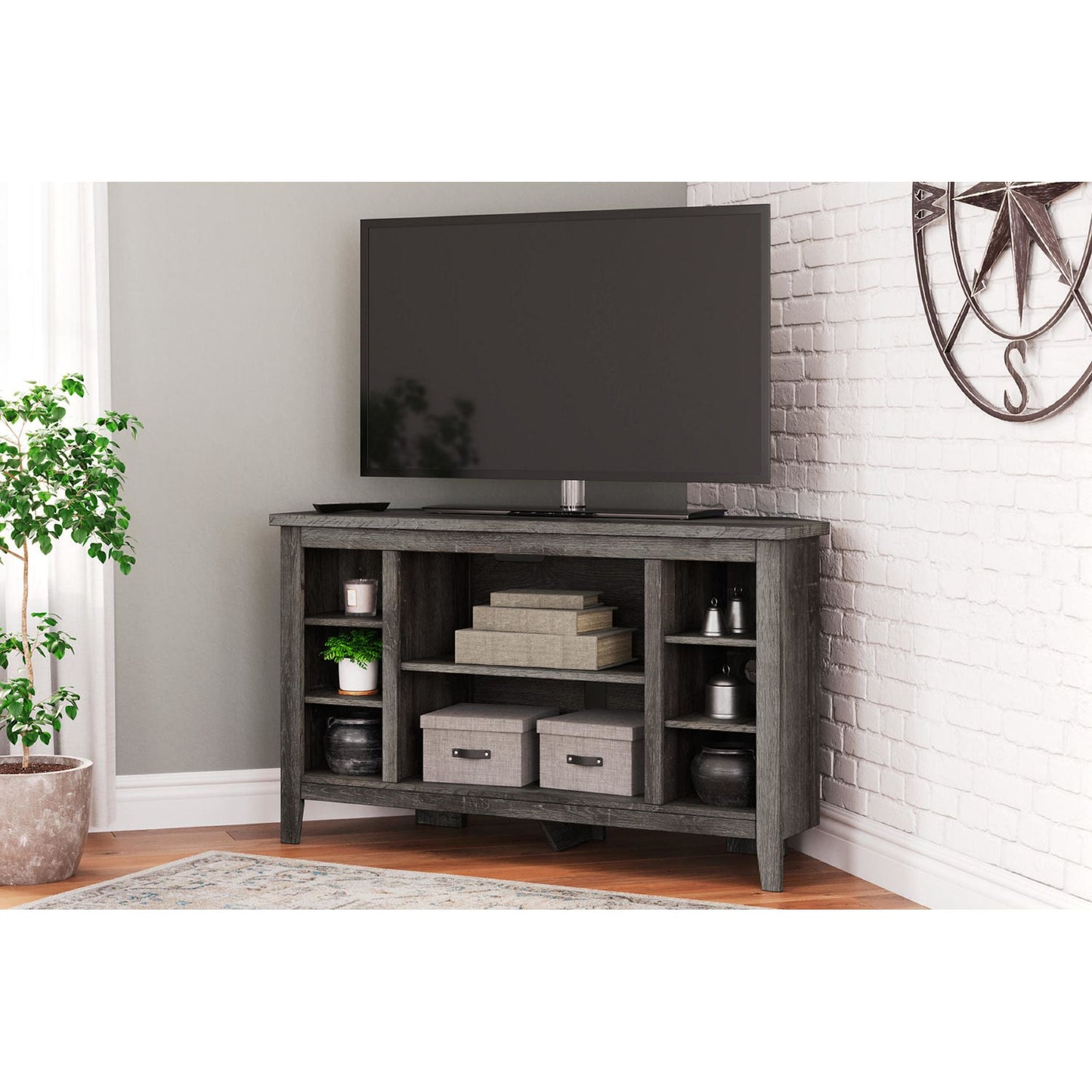 Meuble TV d'angle Arlenbry - Gris