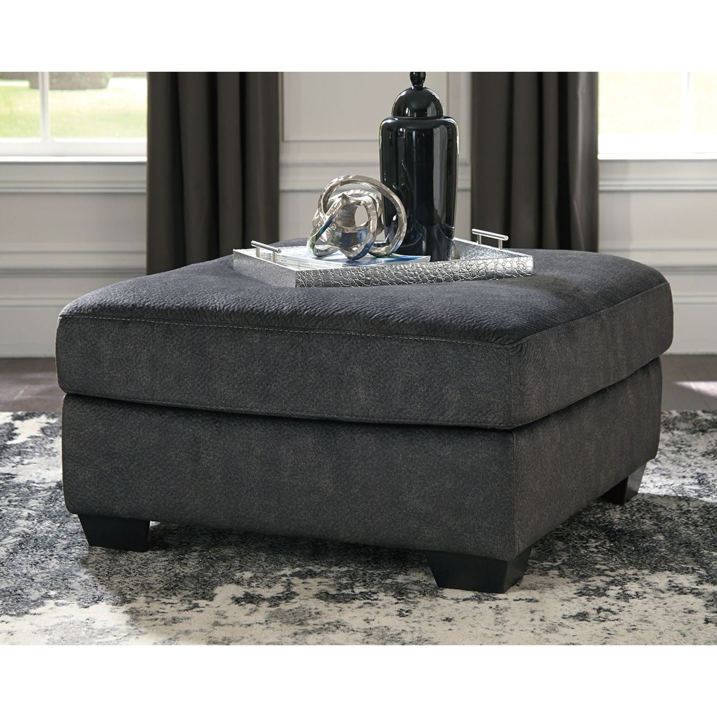 Pouf d'appoint surdimensionné Accrington - Granit